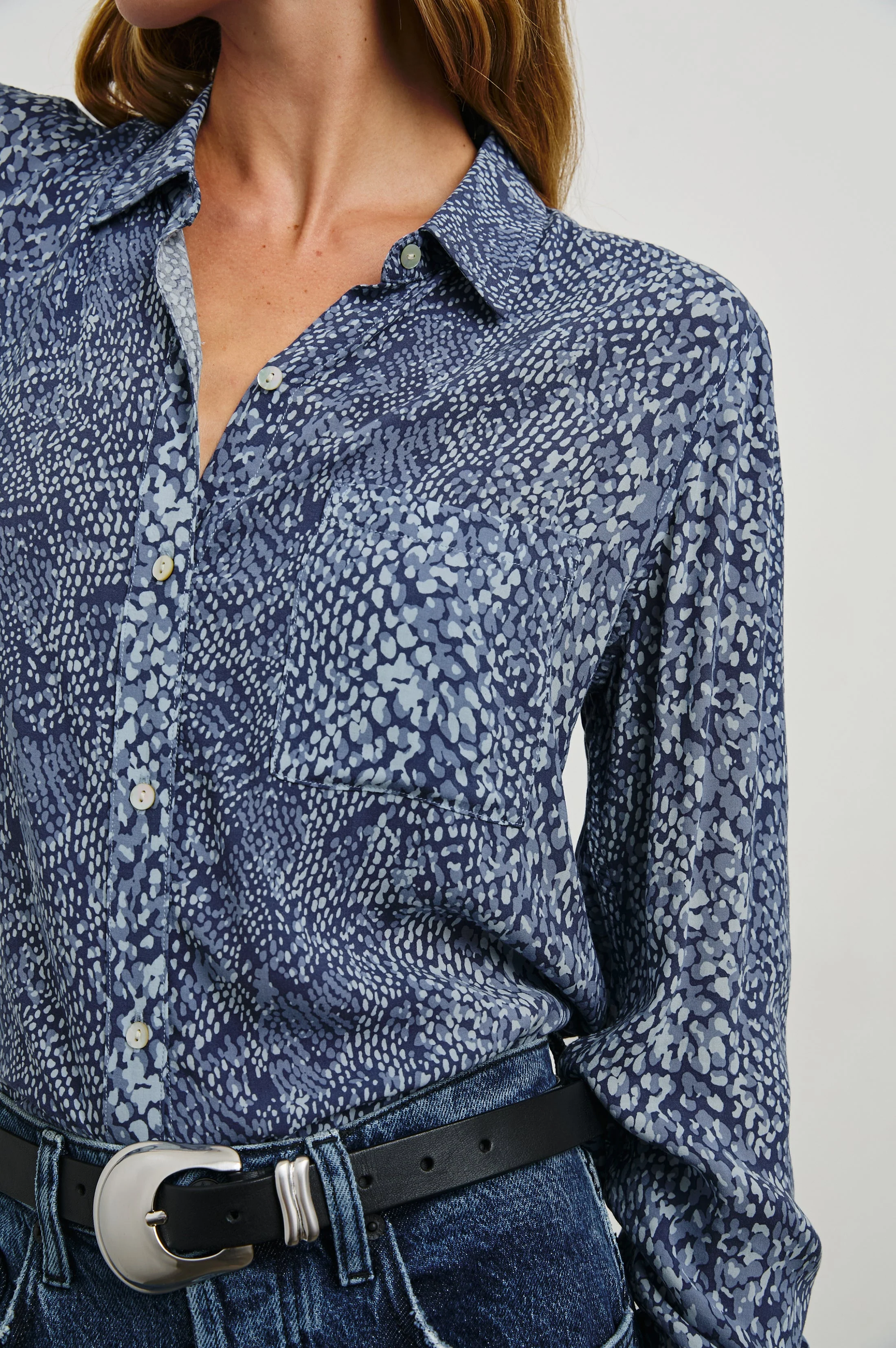 JOSEPHINE SHIRT - NAVY PYTHON - Image 2