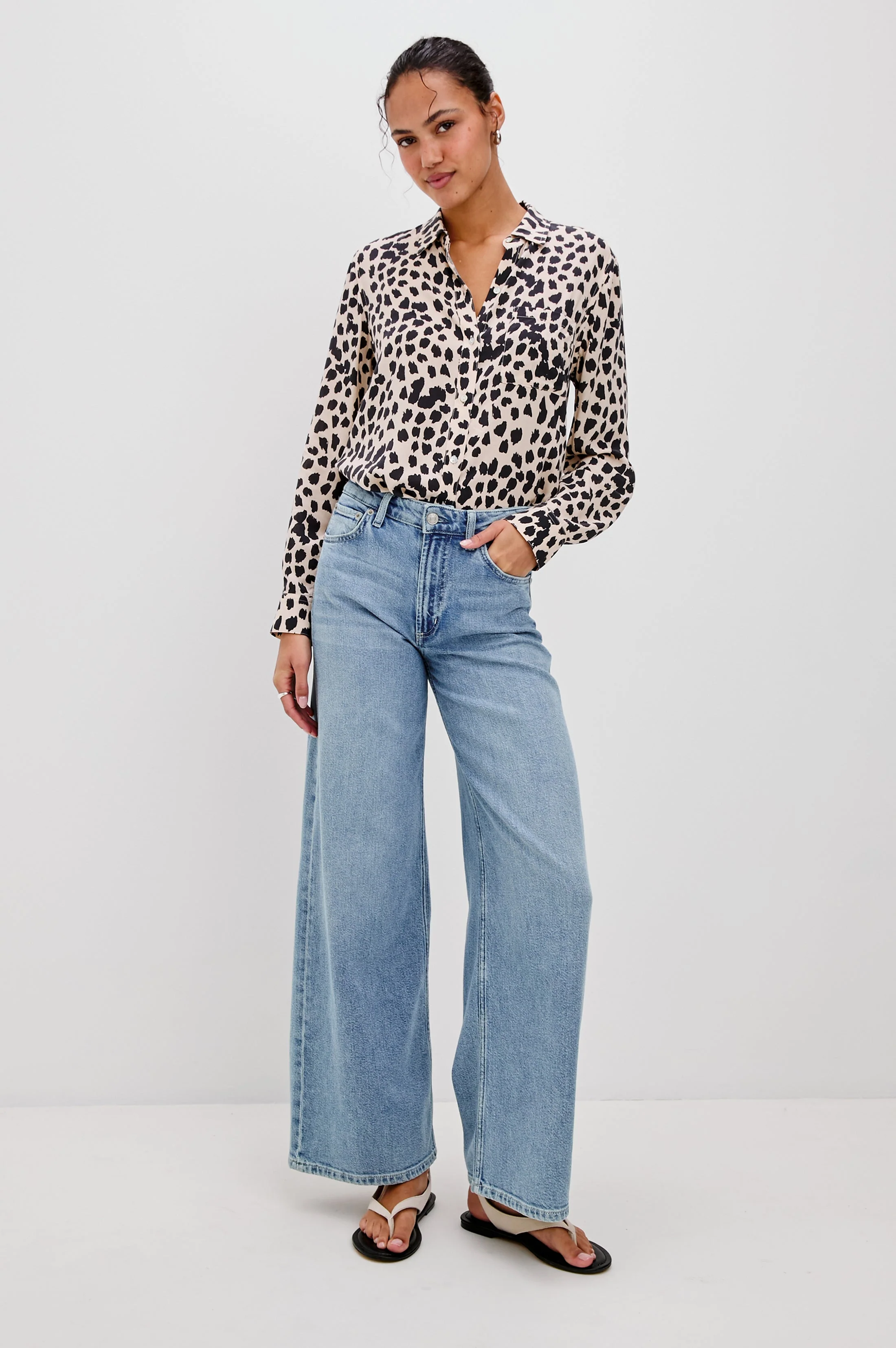 JOSEPHINE SHIRT - TAUPE SPOTTED - Image 3