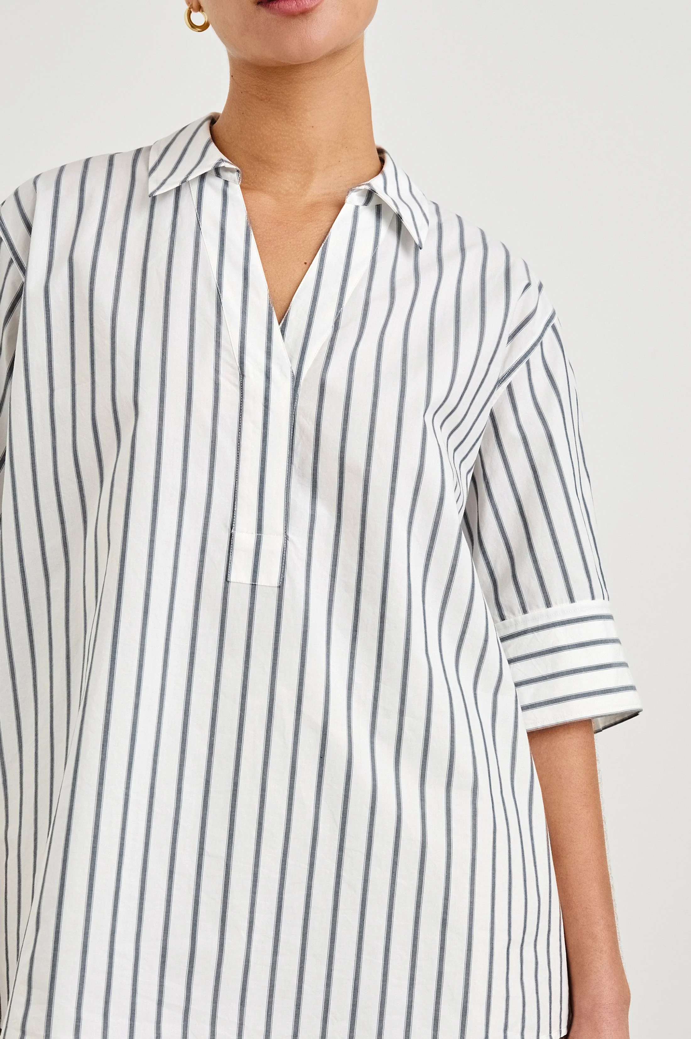 JUDA TOP - CHALK SLATE STRIPE - Image 2