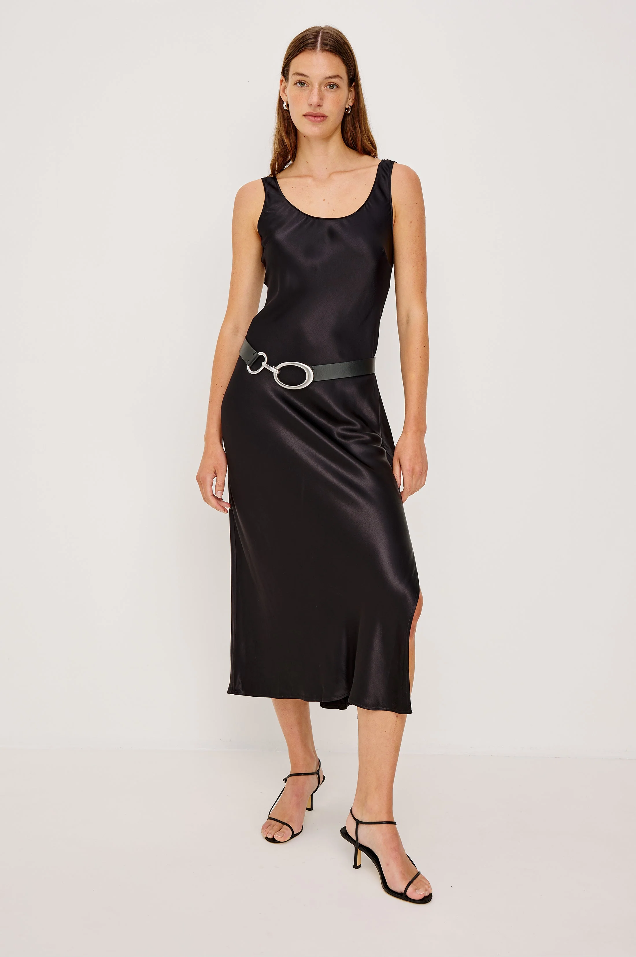 KAILANI DRESS - BLACK SATIN CREPE - Image 3