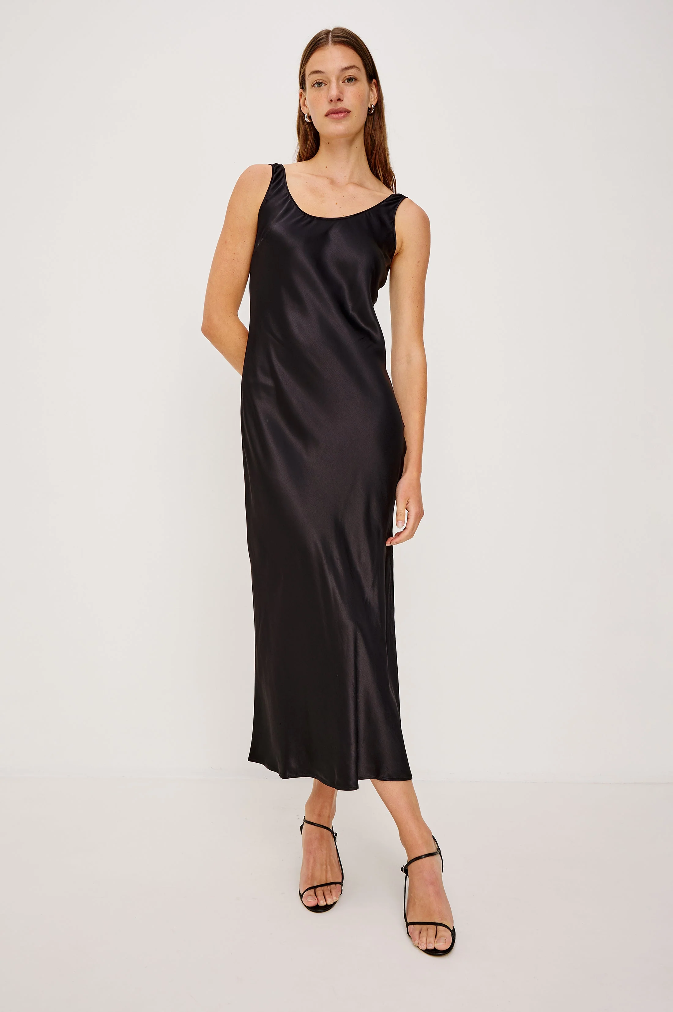 KAILANI DRESS - BLACK SATIN CREPE - Image 4