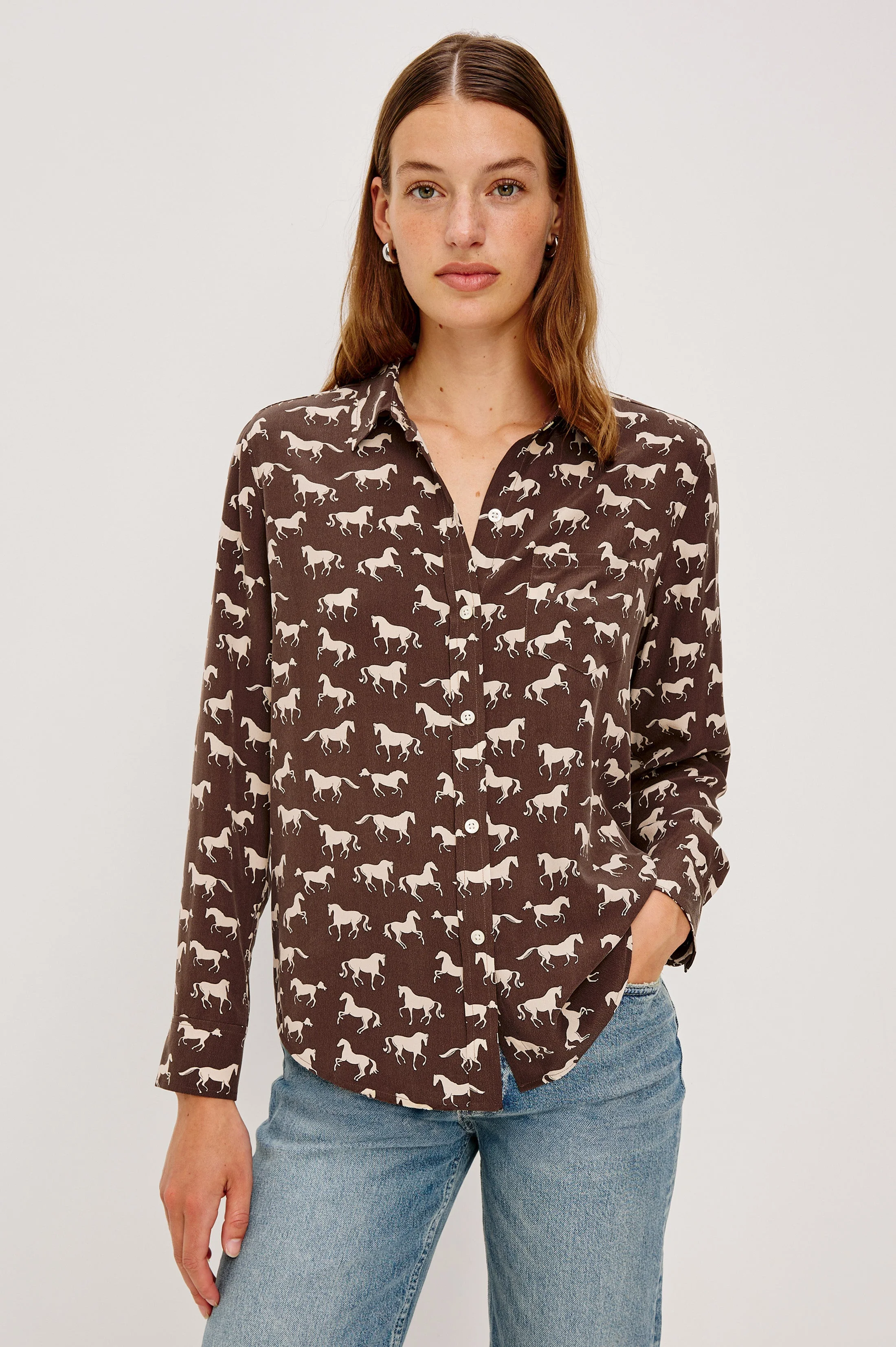 KATE SHIRT - IVORY HORSES