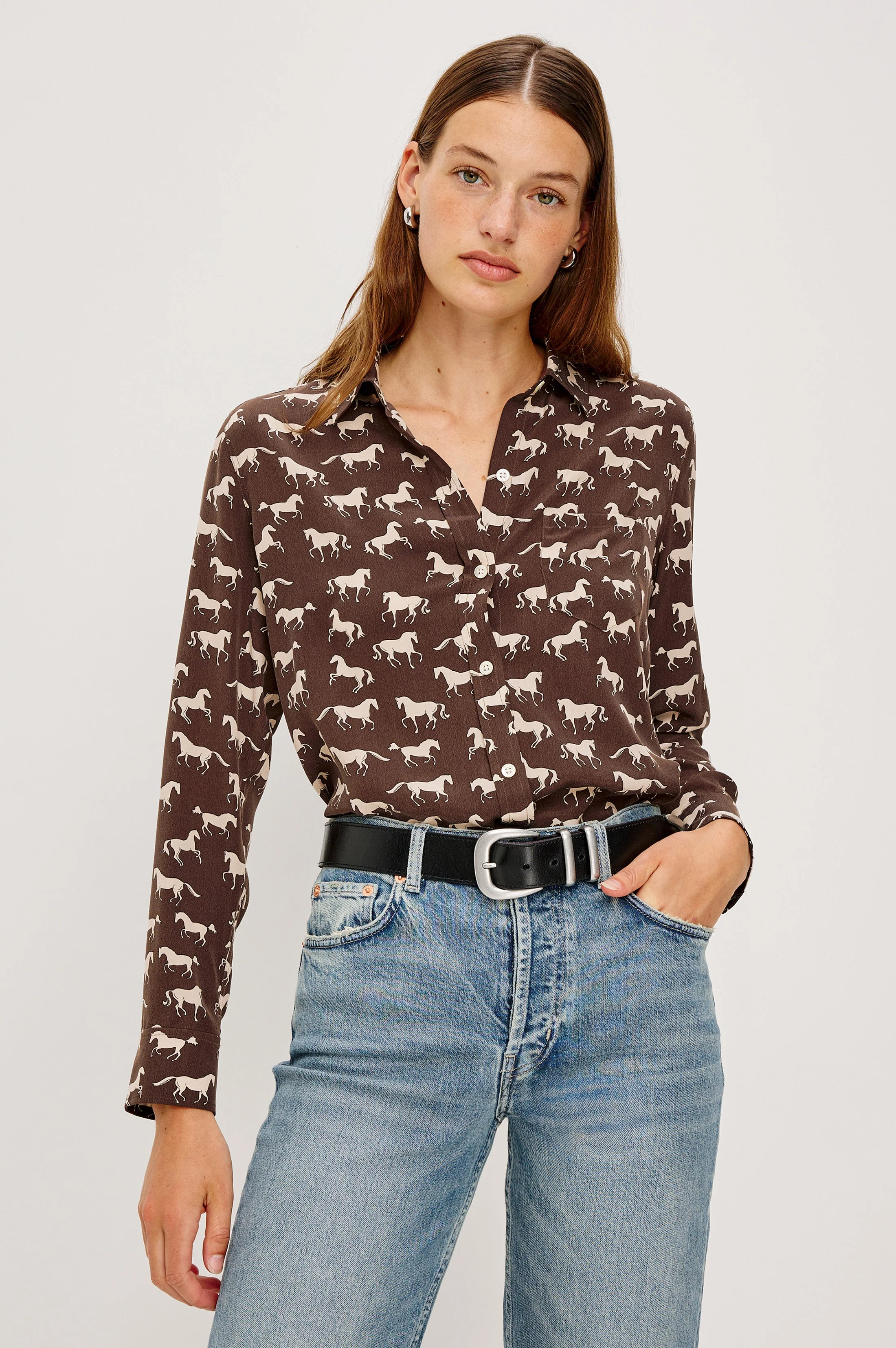 KATE SHIRT - IVORY HORSES - Image 4