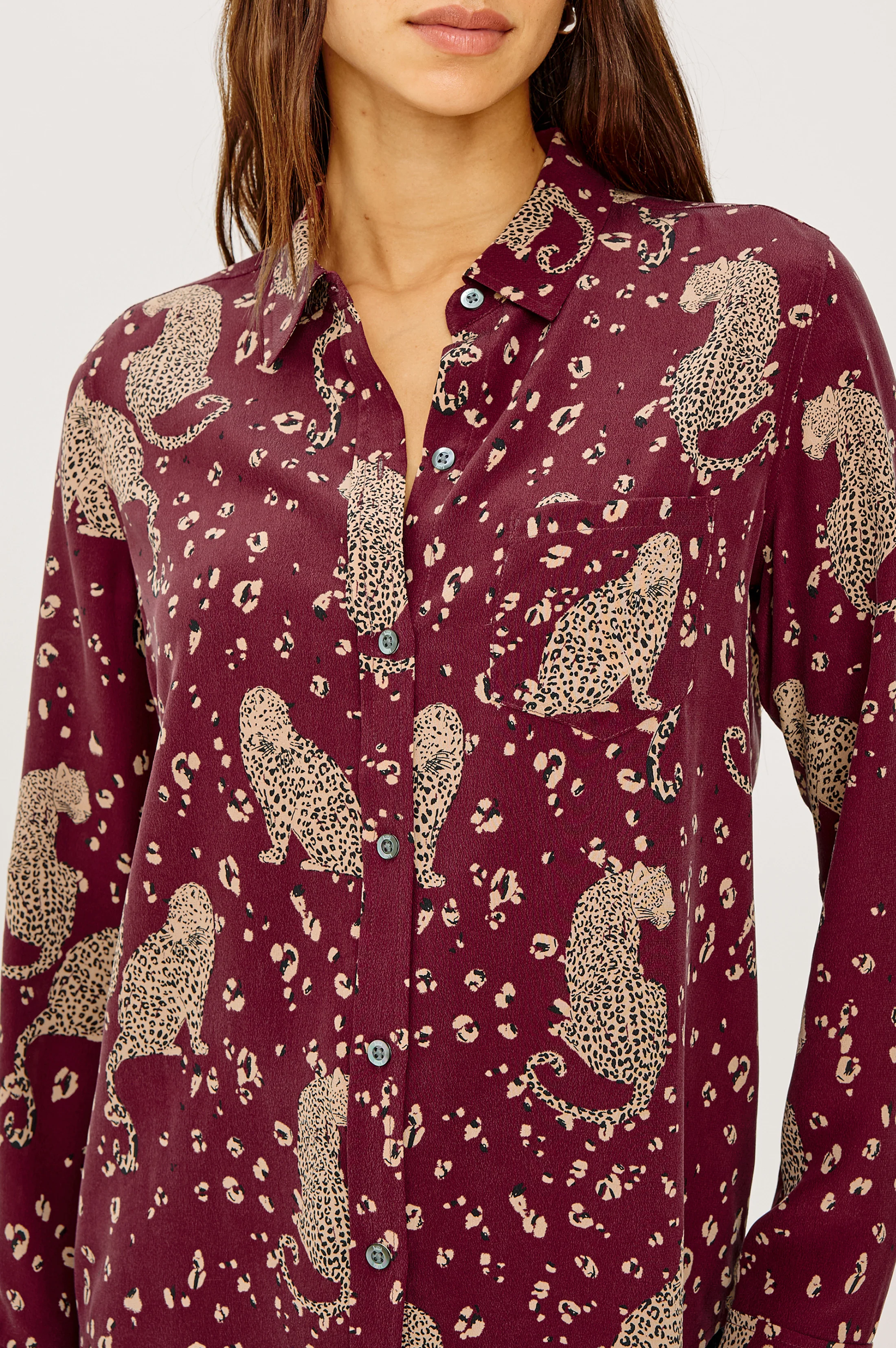 KATE SHIRT - OXBLOOD LEOPARD - Image 2