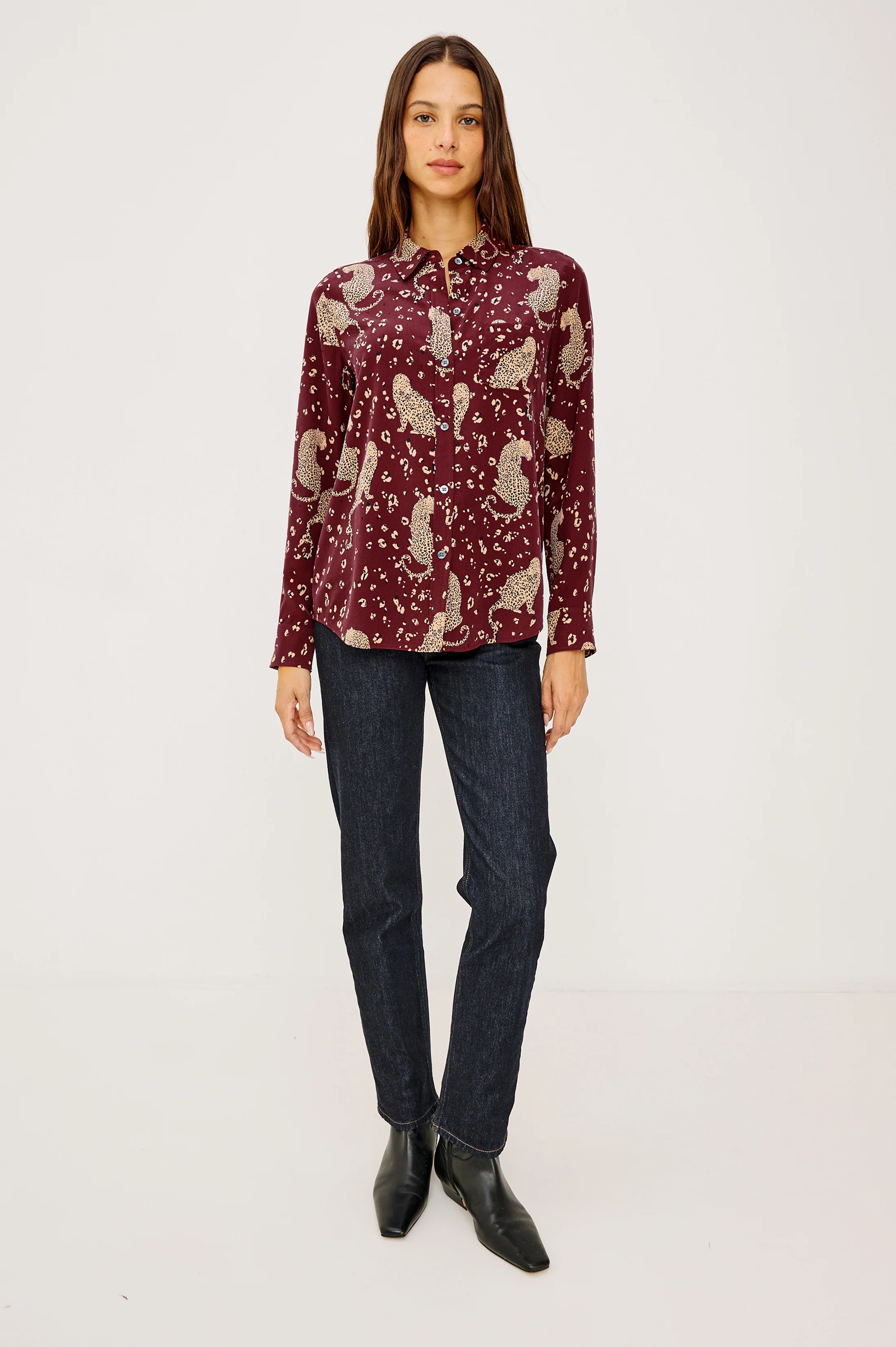 KATE SHIRT - OXBLOOD LEOPARD - Image 3