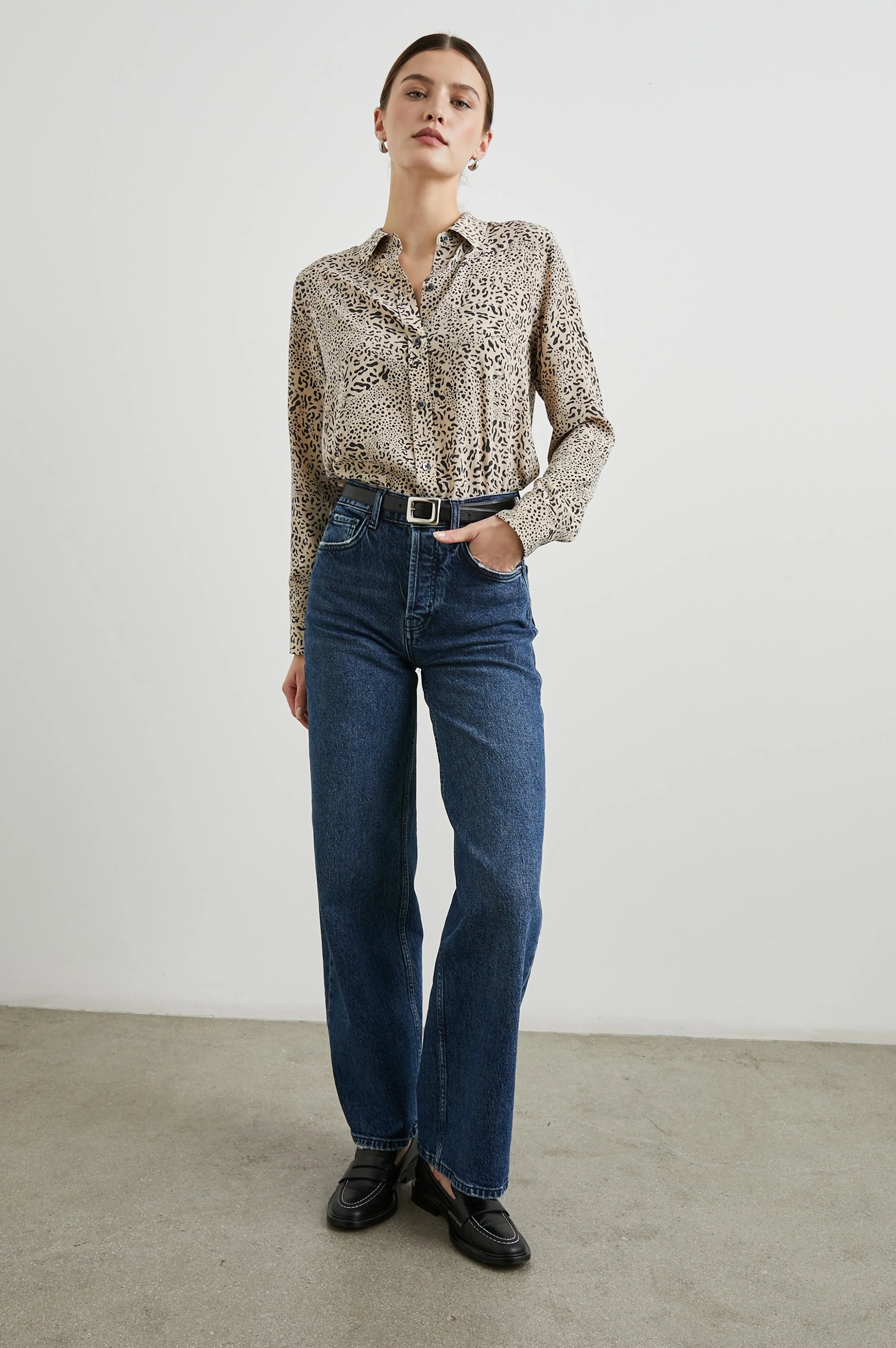 KATE SHIRT - SAND MIXED CHEETAH - Image 4