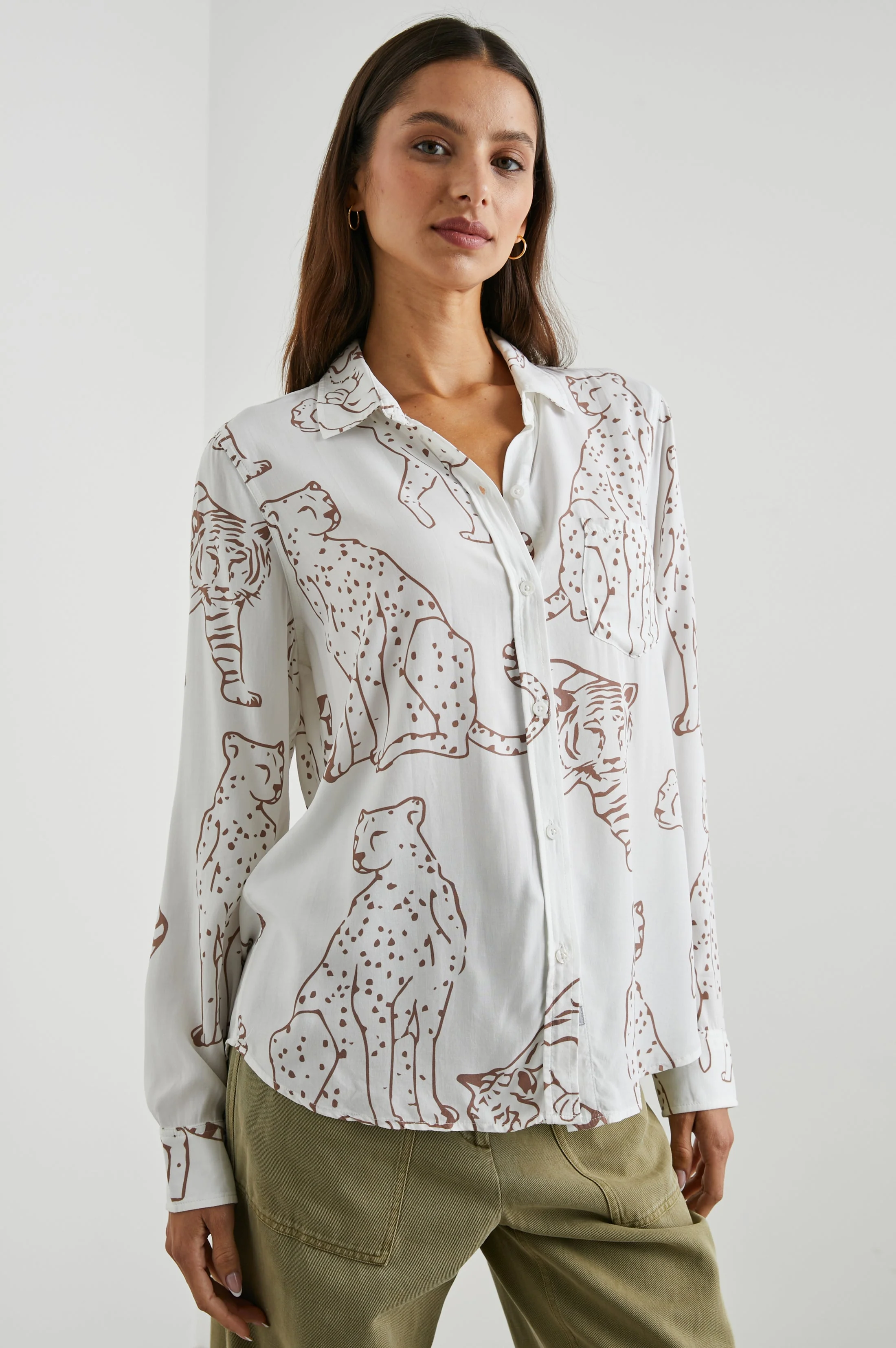 KATHRYN SHIRT - CAMEL JUNGLE CATS