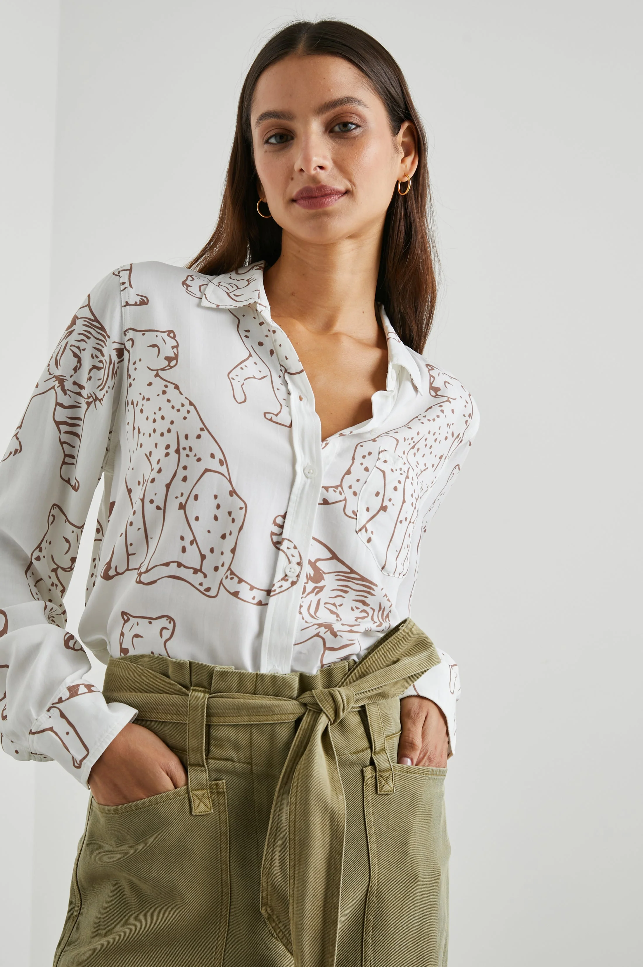 KATHRYN SHIRT - CAMEL JUNGLE CATS - Image 4