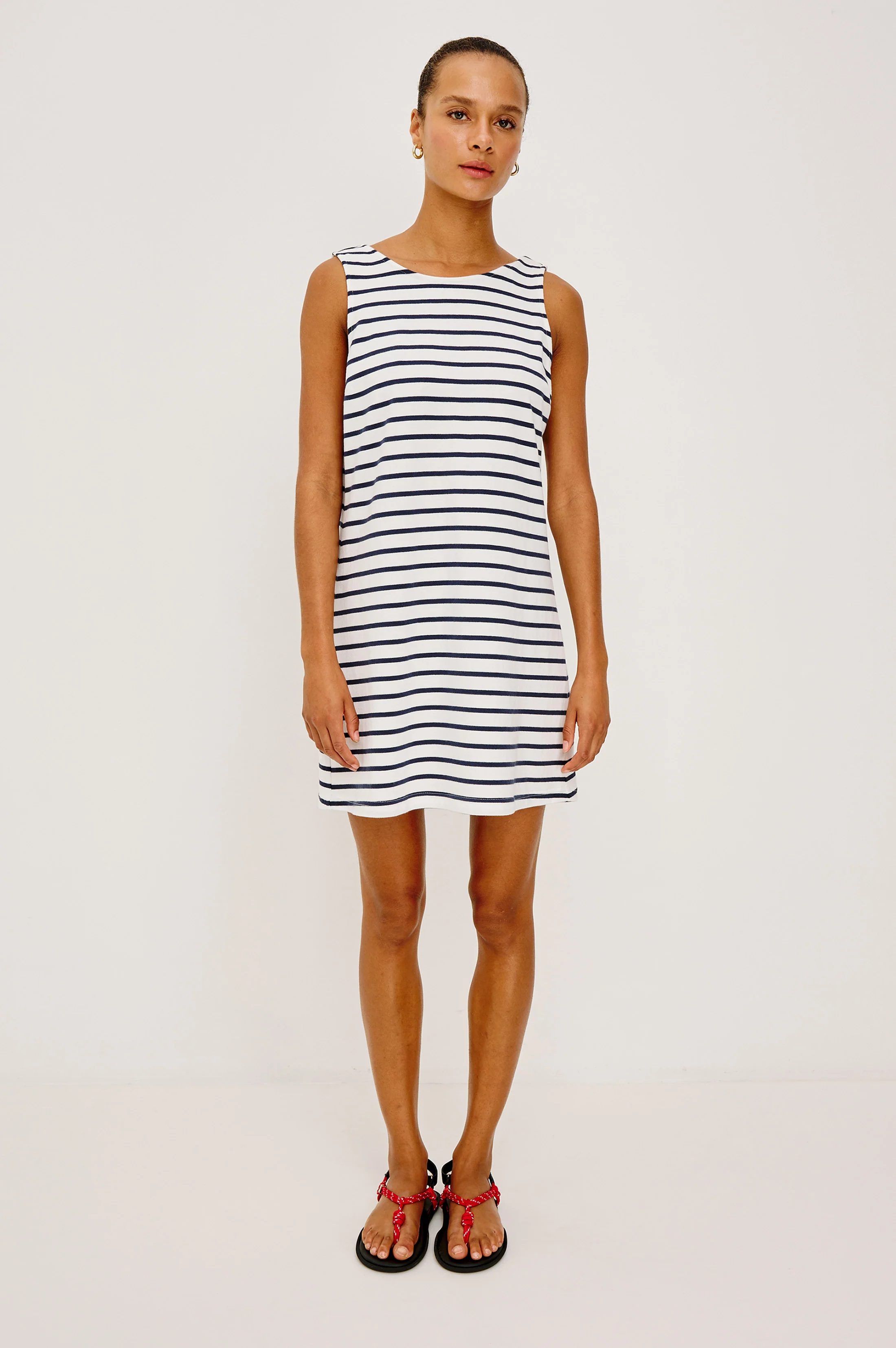 KAYLEE DRESS - IVORY NAVY STRIPE - Image 3