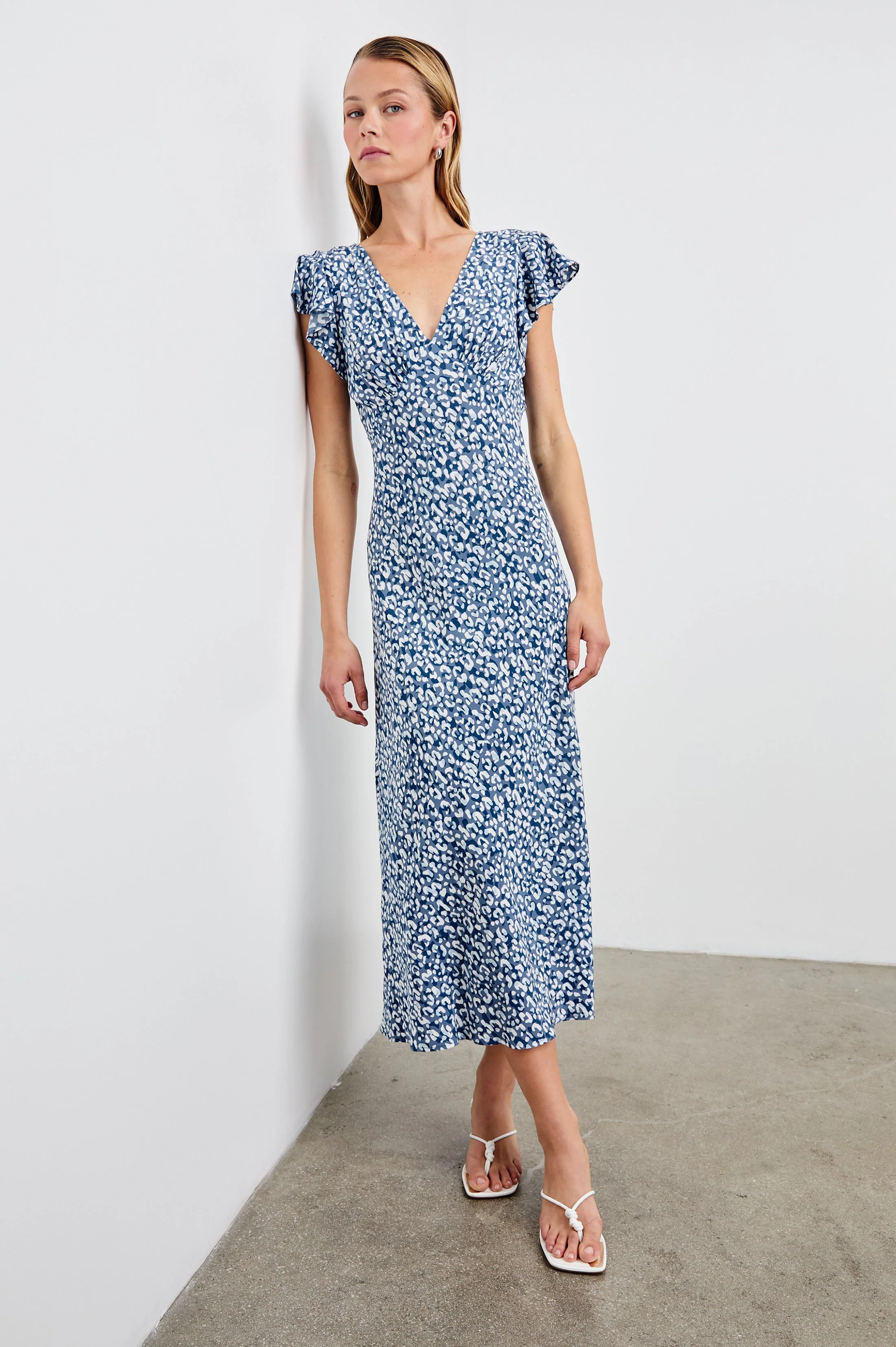 KENZ DRESS - BLUE MIXED CHEETAH