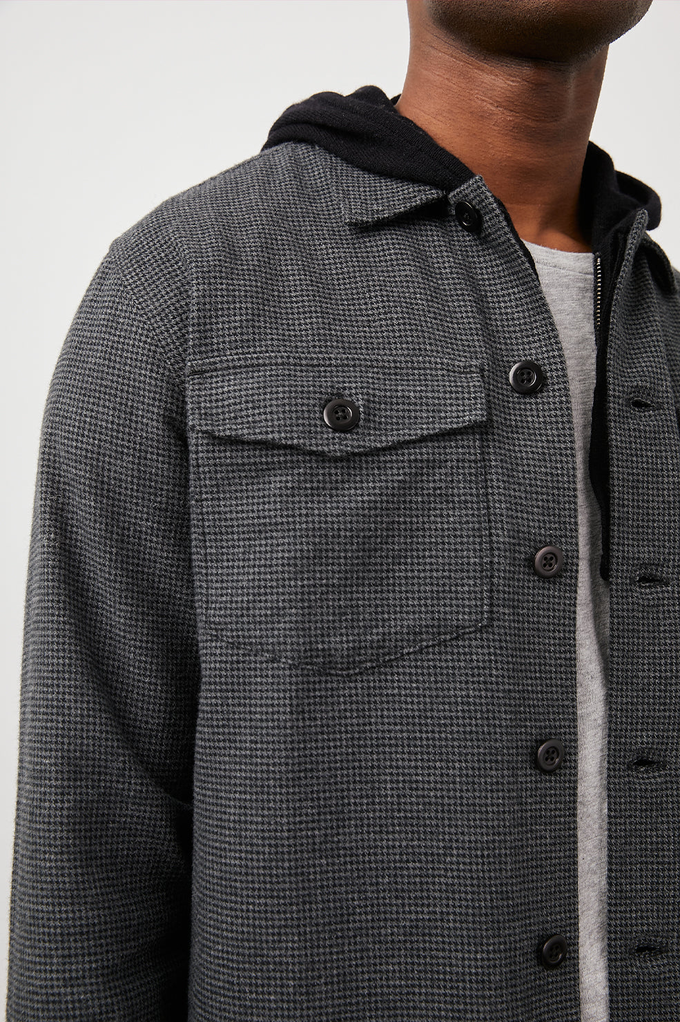 KEROUAC SHIRT JACKET - CHARCOAL BLACK HOUNDSTOOTH - Image 2