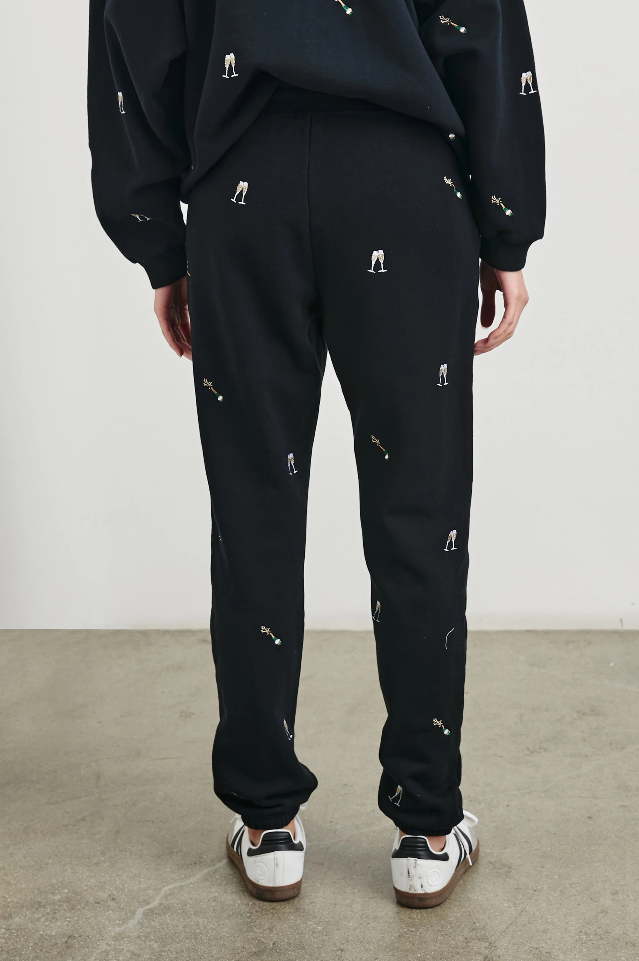 KINGSTON SWEATPANT - BLACK CHAMPAGNE EMBROIDERY - Image 3