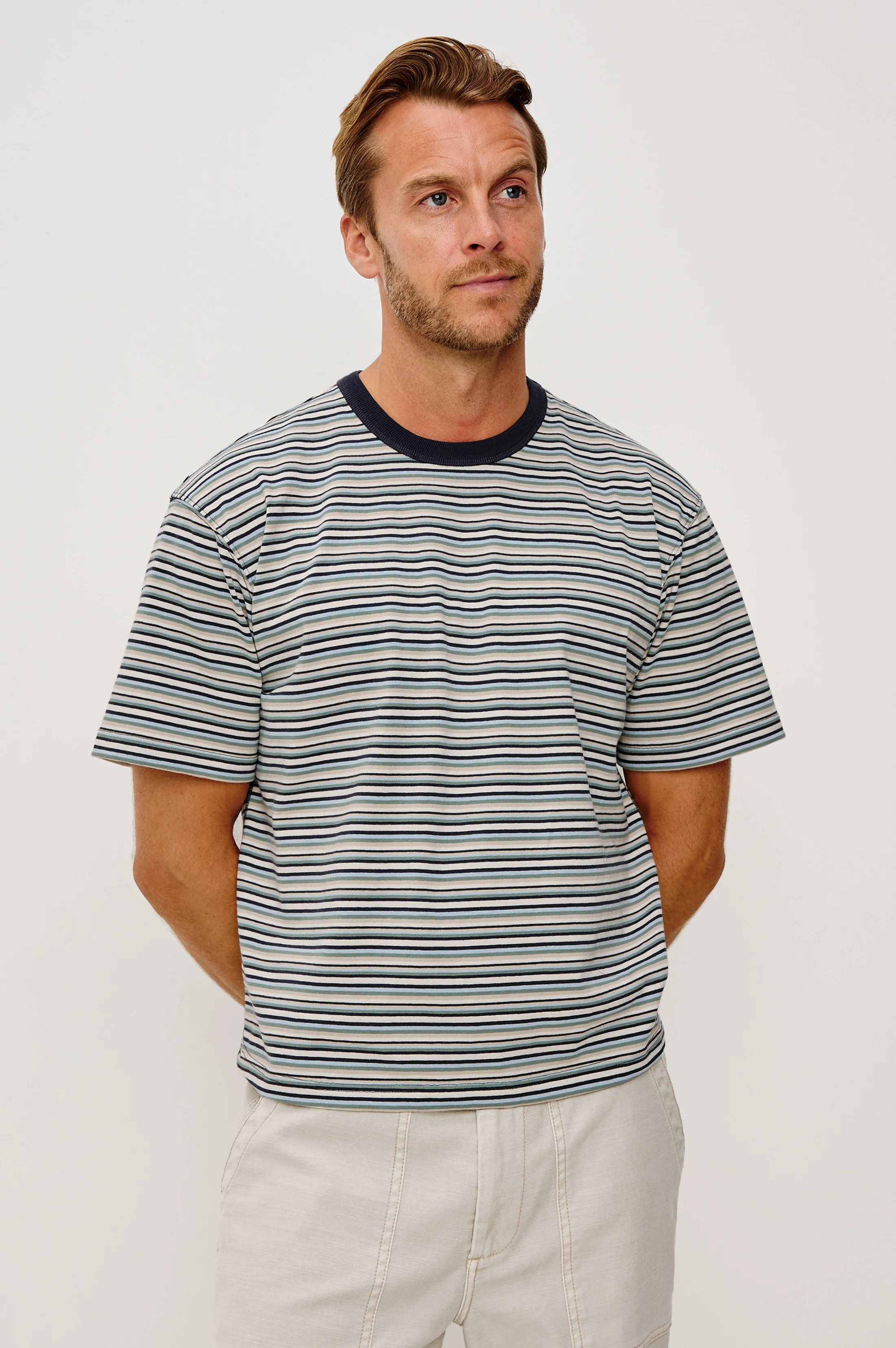 KIP T-SHIRT - PLAYA AZUL STRIPE