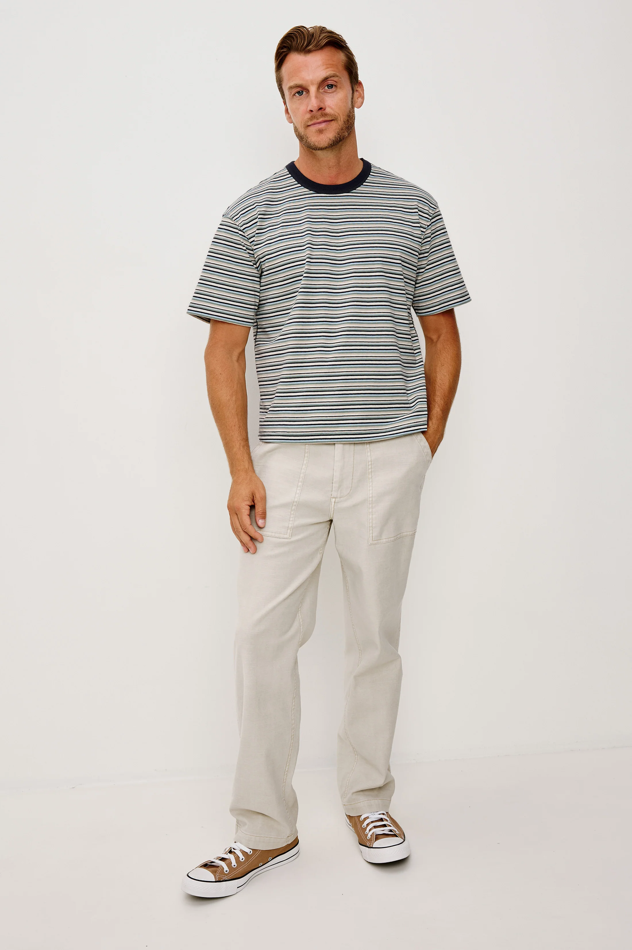 KIP T-SHIRT - PLAYA AZUL STRIPE - Image 3