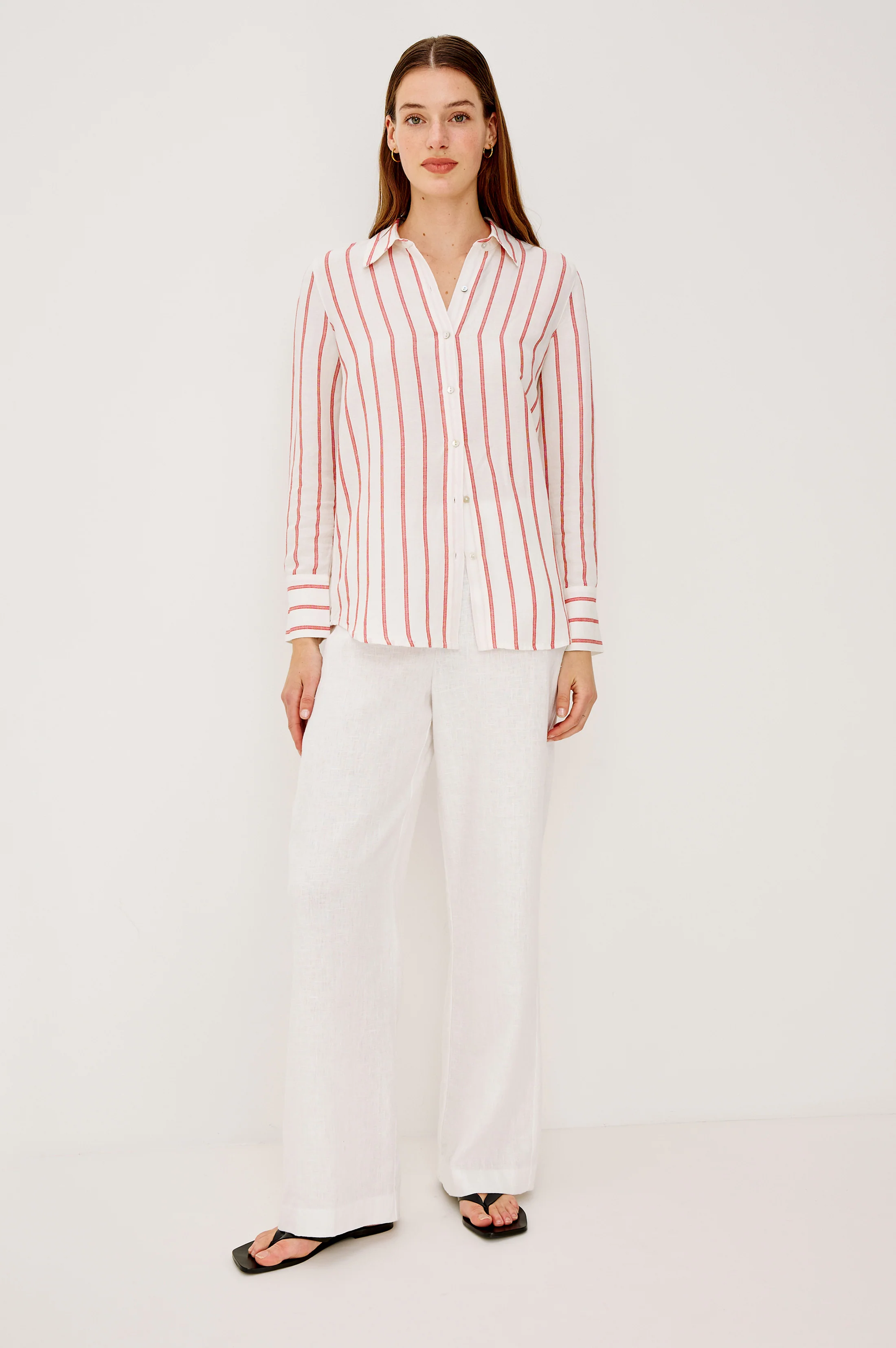 KNOX SHIRT - SCARLET IVORY STRIPE - Image 3