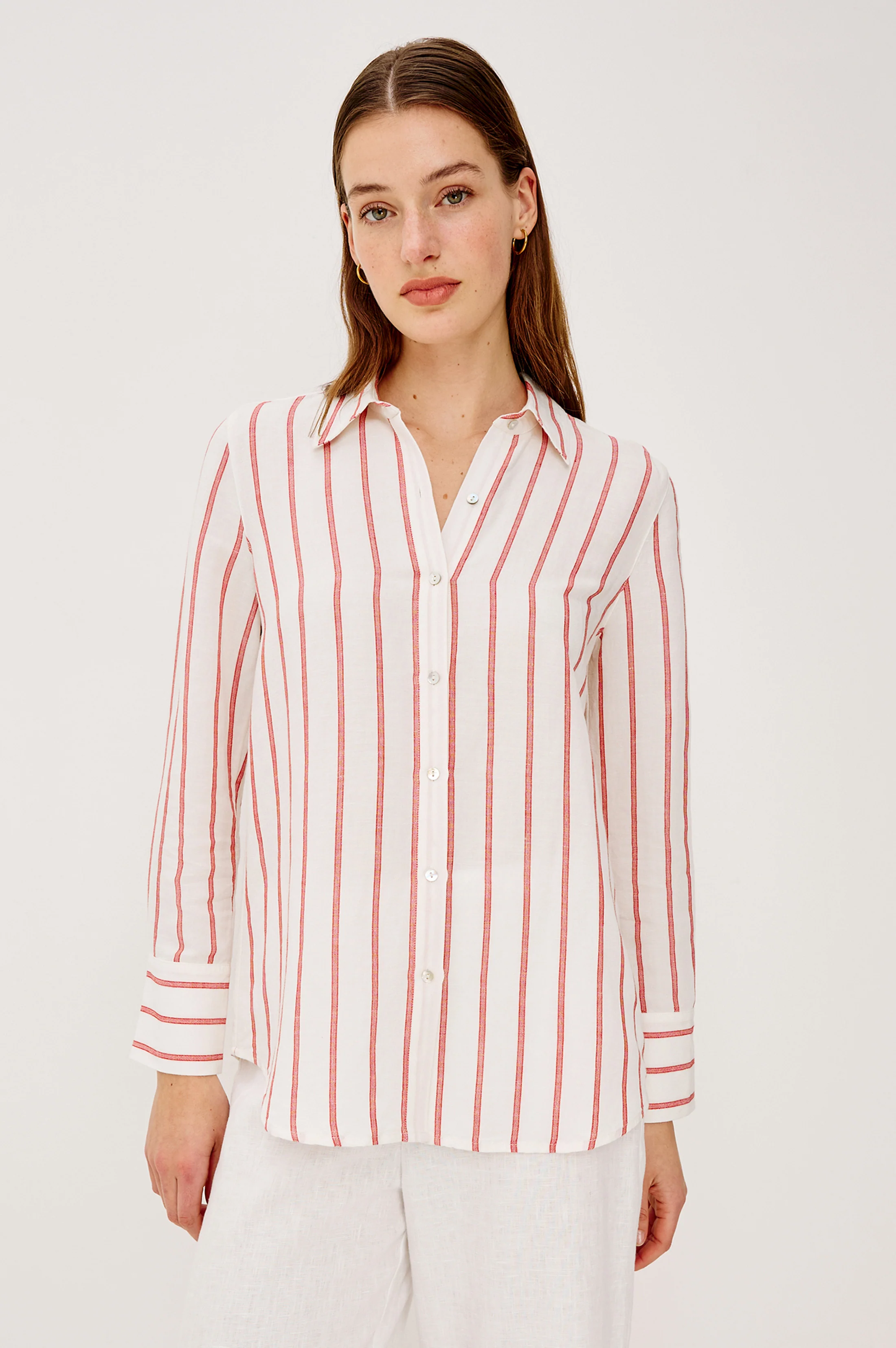 KNOX SHIRT - SCARLET IVORY STRIPE - Image 5