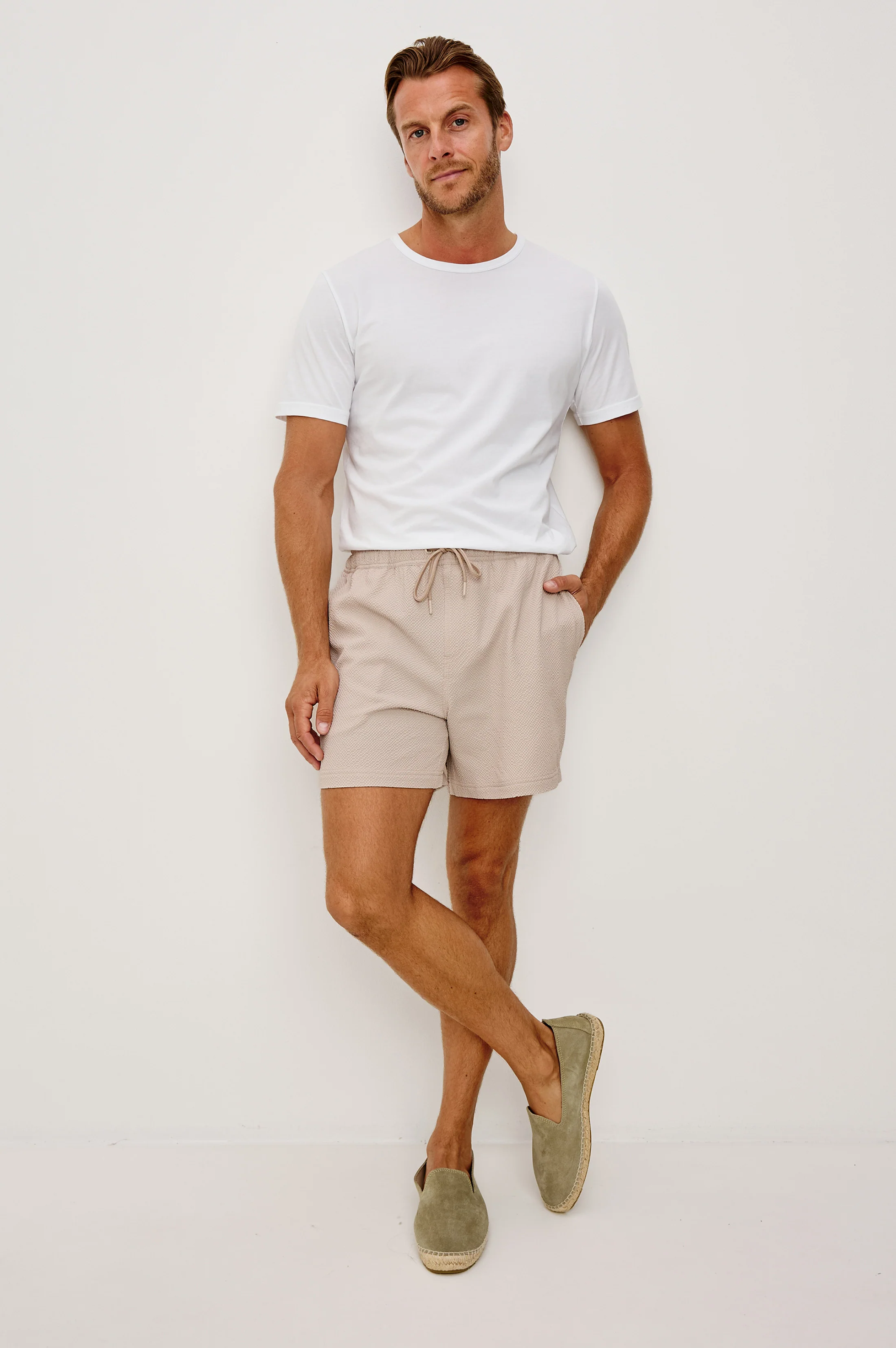 LA BREA SWIM SHORT - KHAKI CHECK SEERSUCKER - Image 3