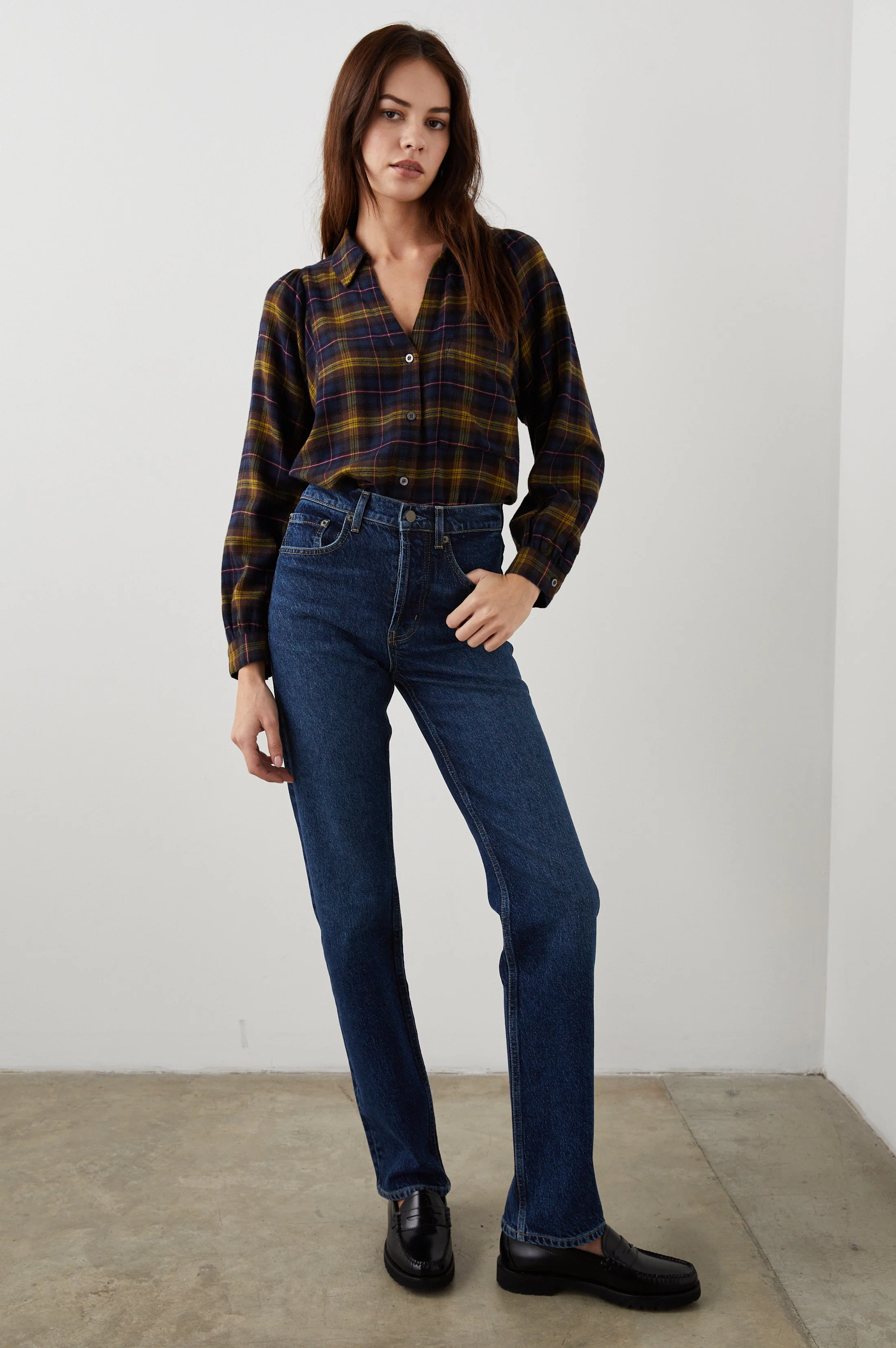 LAUREN SHIRT - NAVY HAZELNUT PINK - Image 3