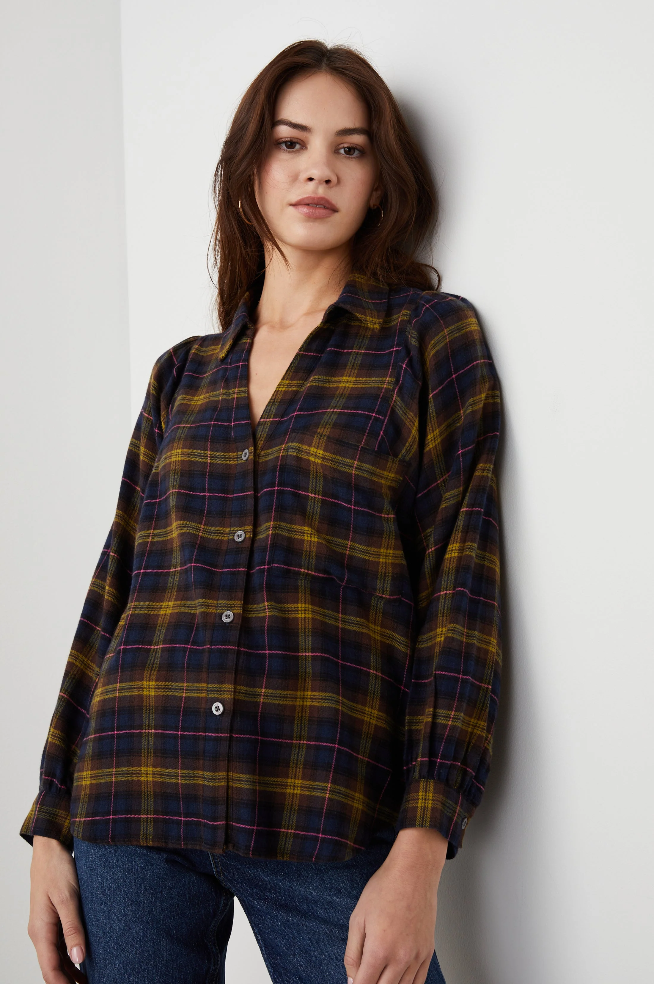 LAUREN SHIRT - NAVY HAZELNUT PINK - Image 4