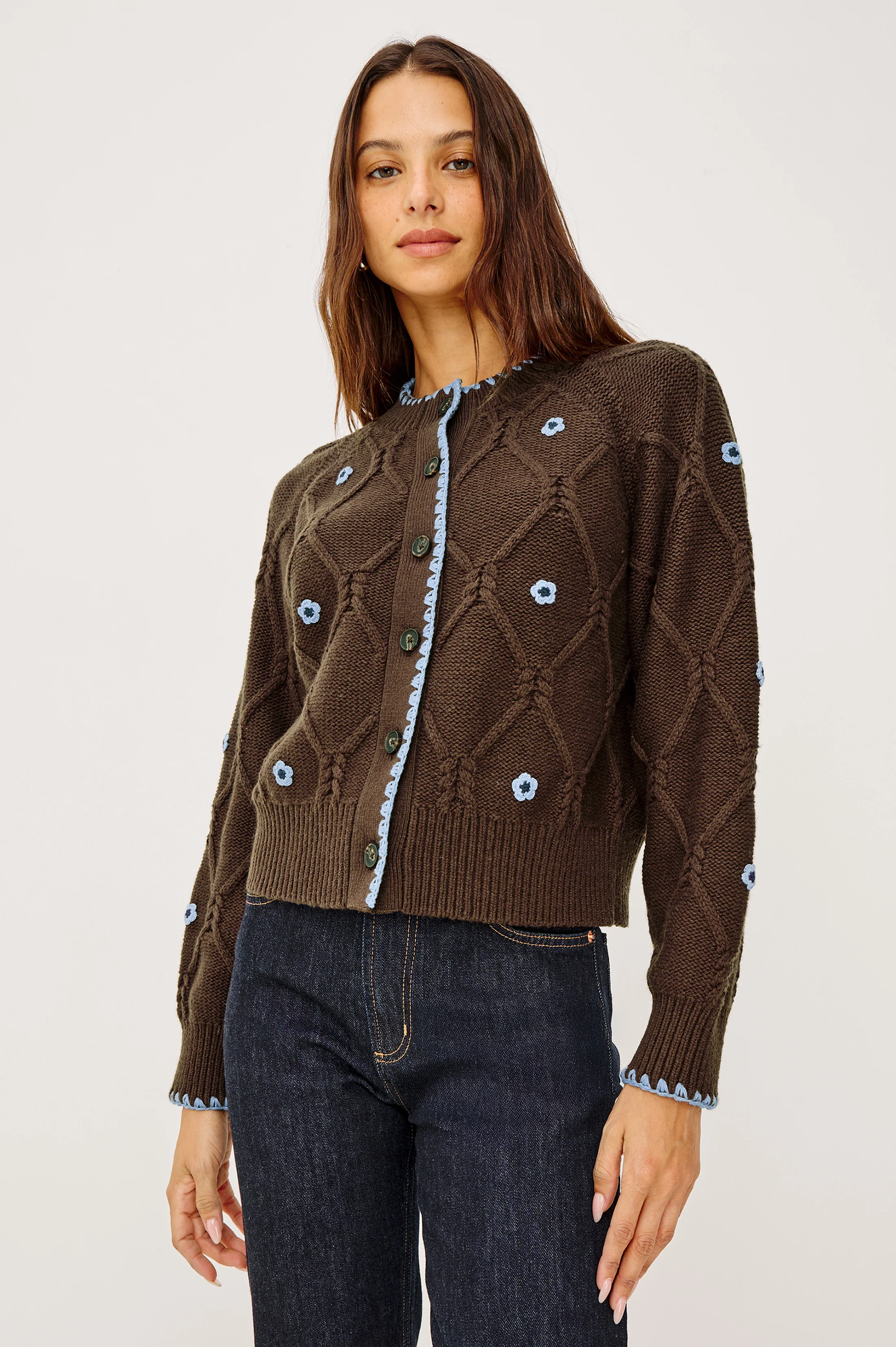 LAURIE CARDIGAN - WALNUT DAISY - Image 4