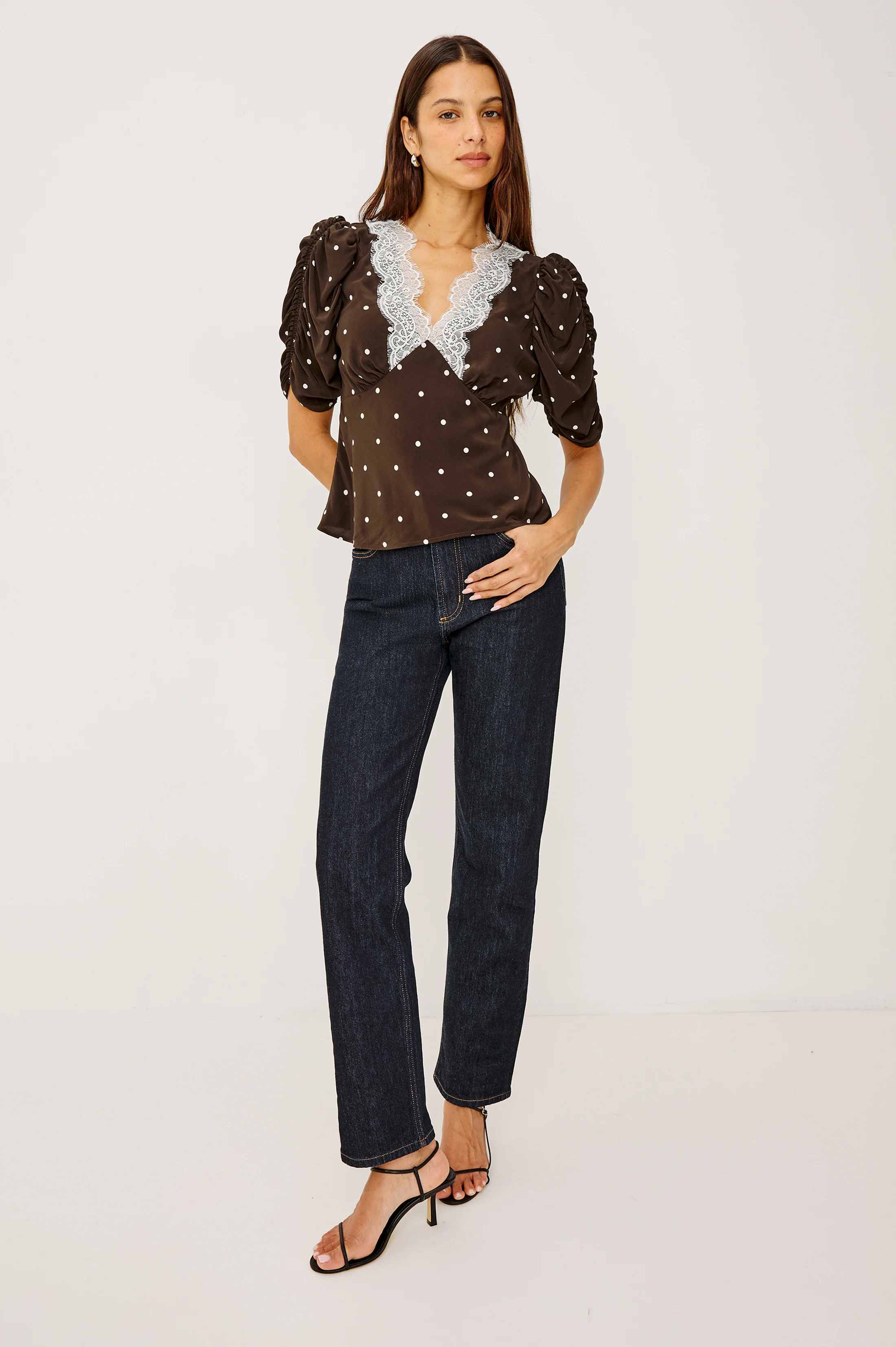 LAZARA TOP - COCOA POLKA DOTS - Image 3
