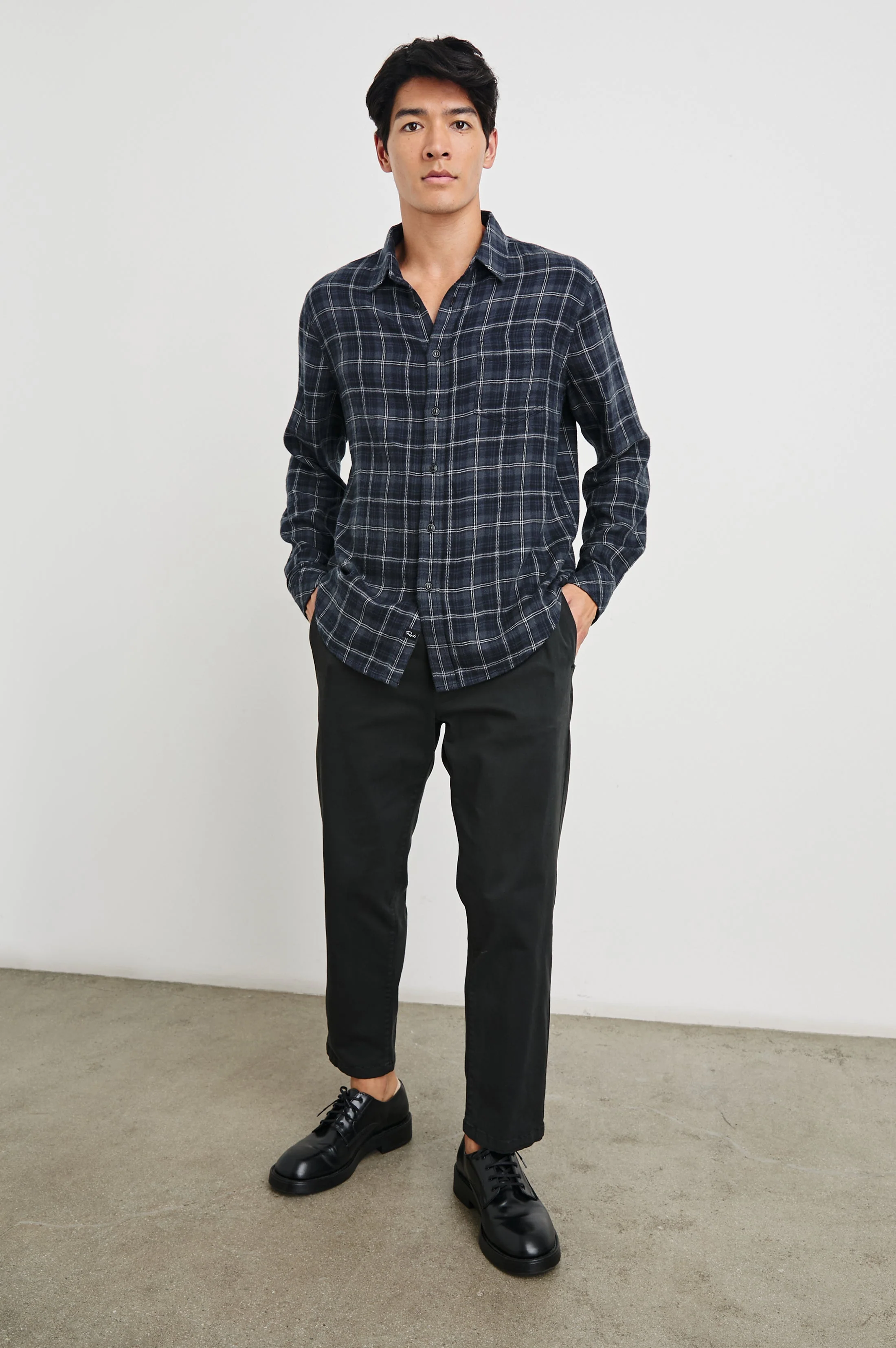 LENNOX SHIRT - BLACK BLUE SMOKE CINDER - Image 4