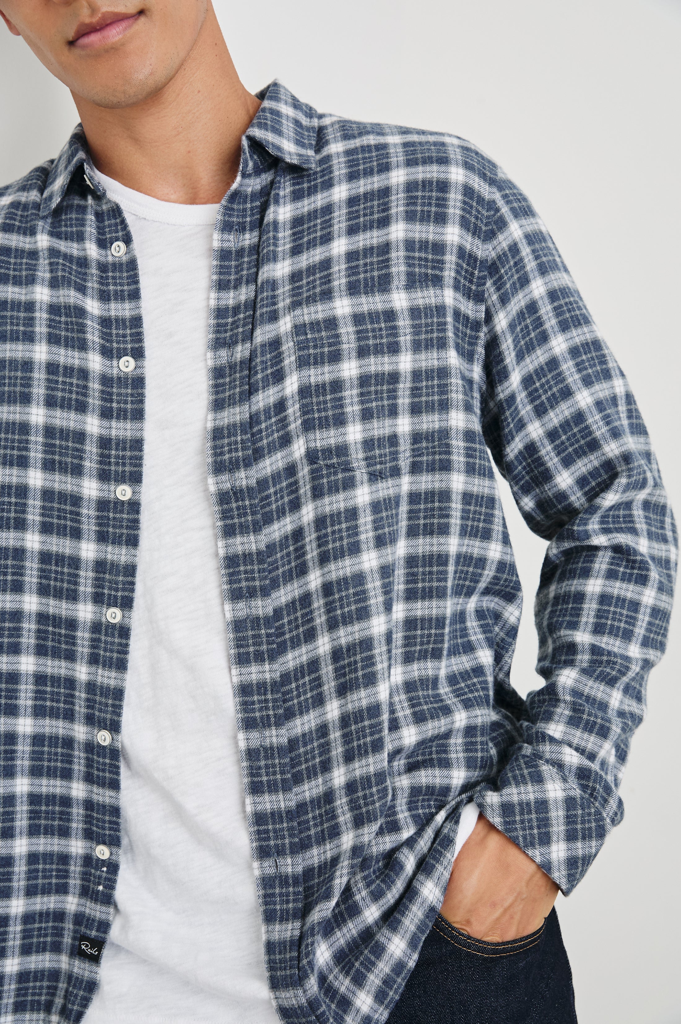 LENNOX SHIRT - DENIM WHITE GREY - Image 2