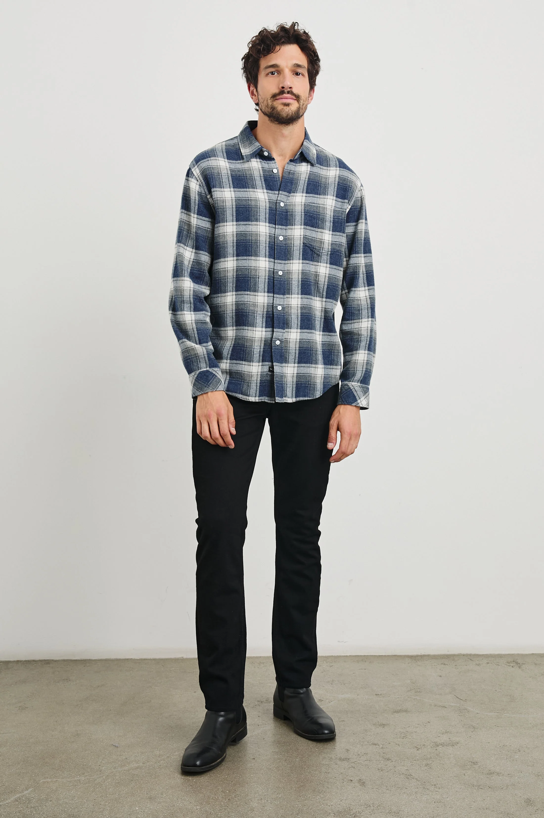 LENNOX SHIRT - CHARCOAL LAPIS - Image 3