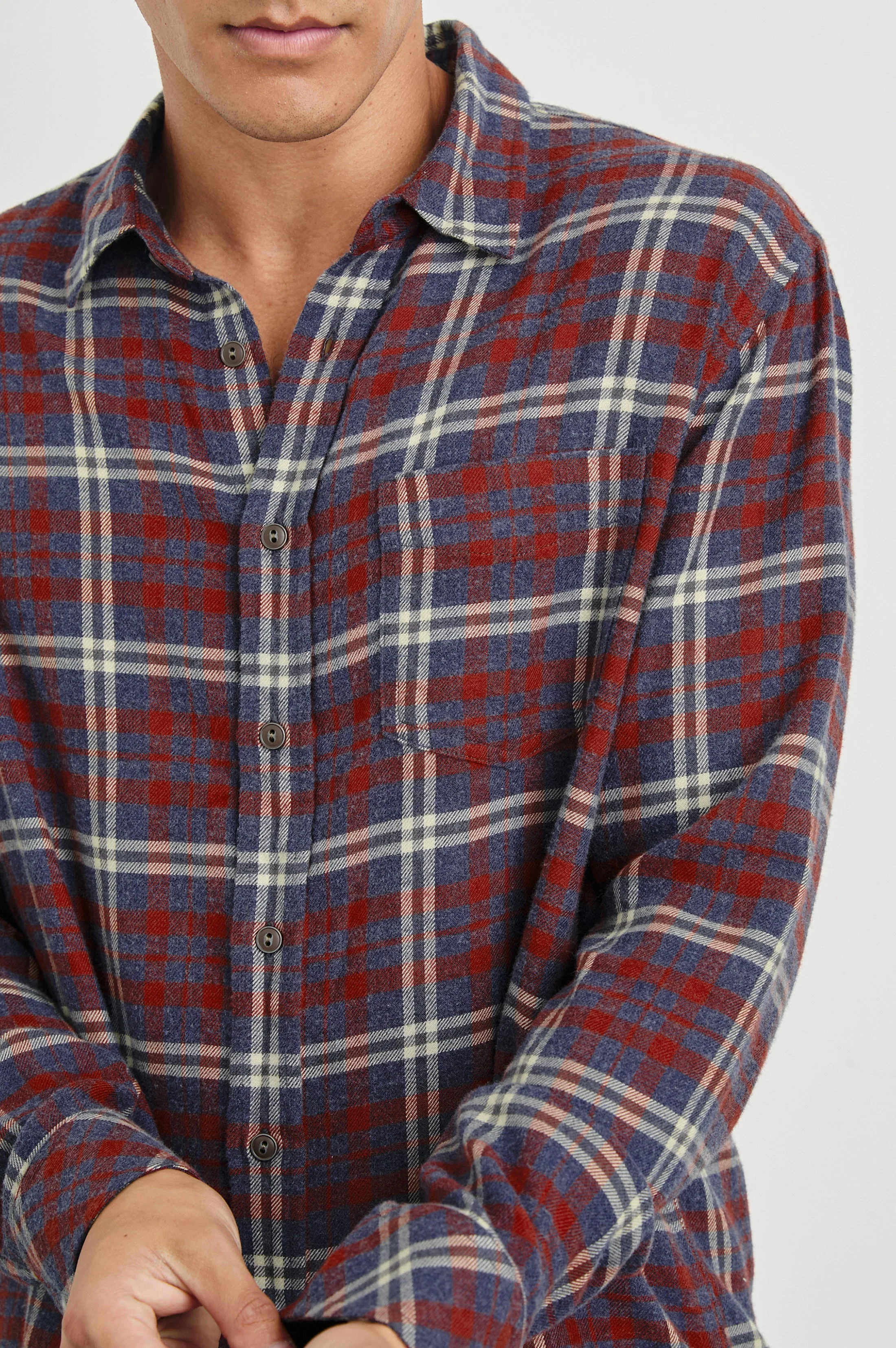LENNOX SHIRT - NAVY RED CREAM - Image 2
