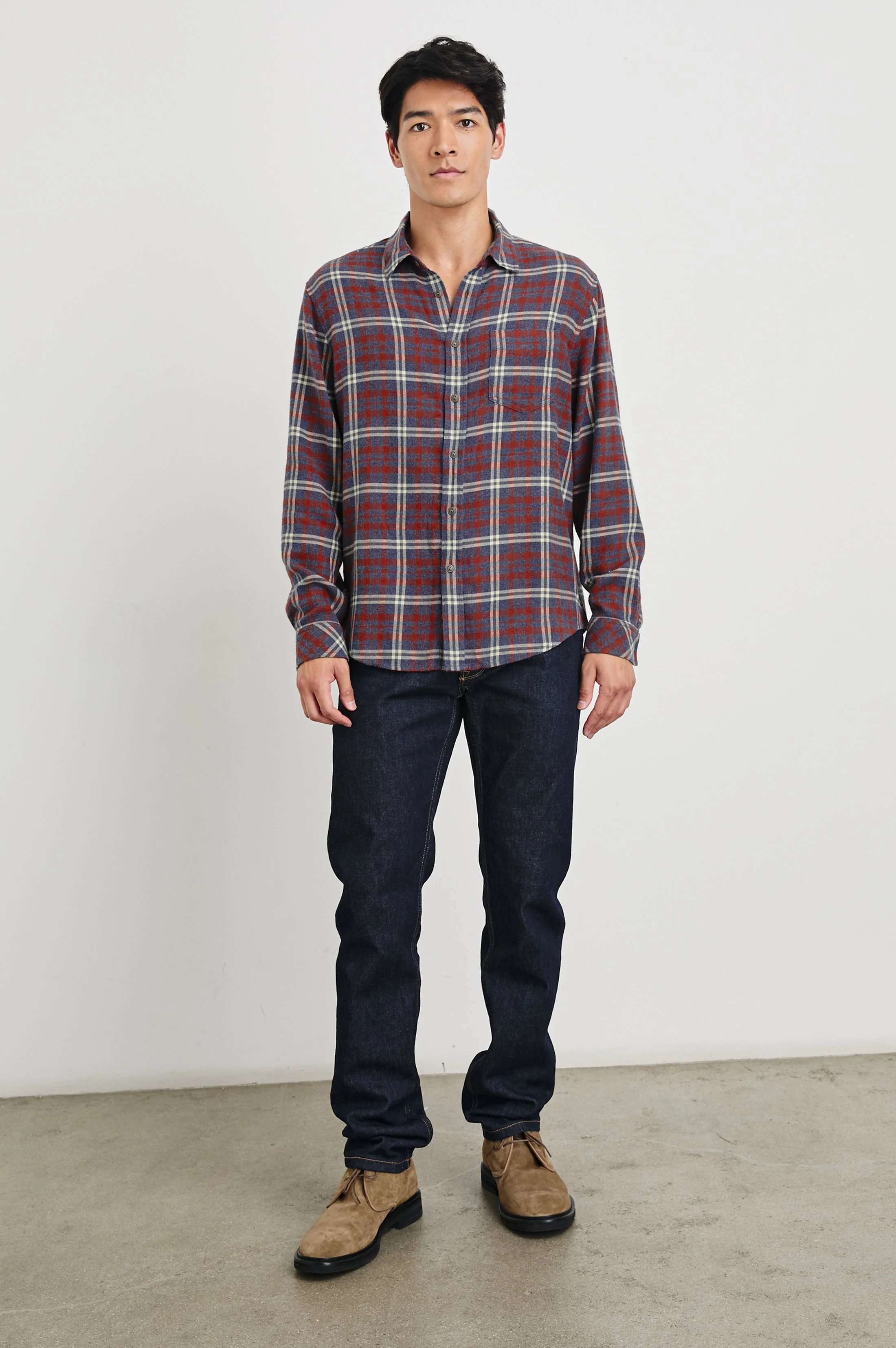 LENNOX SHIRT - NAVY RED CREAM - Image 3