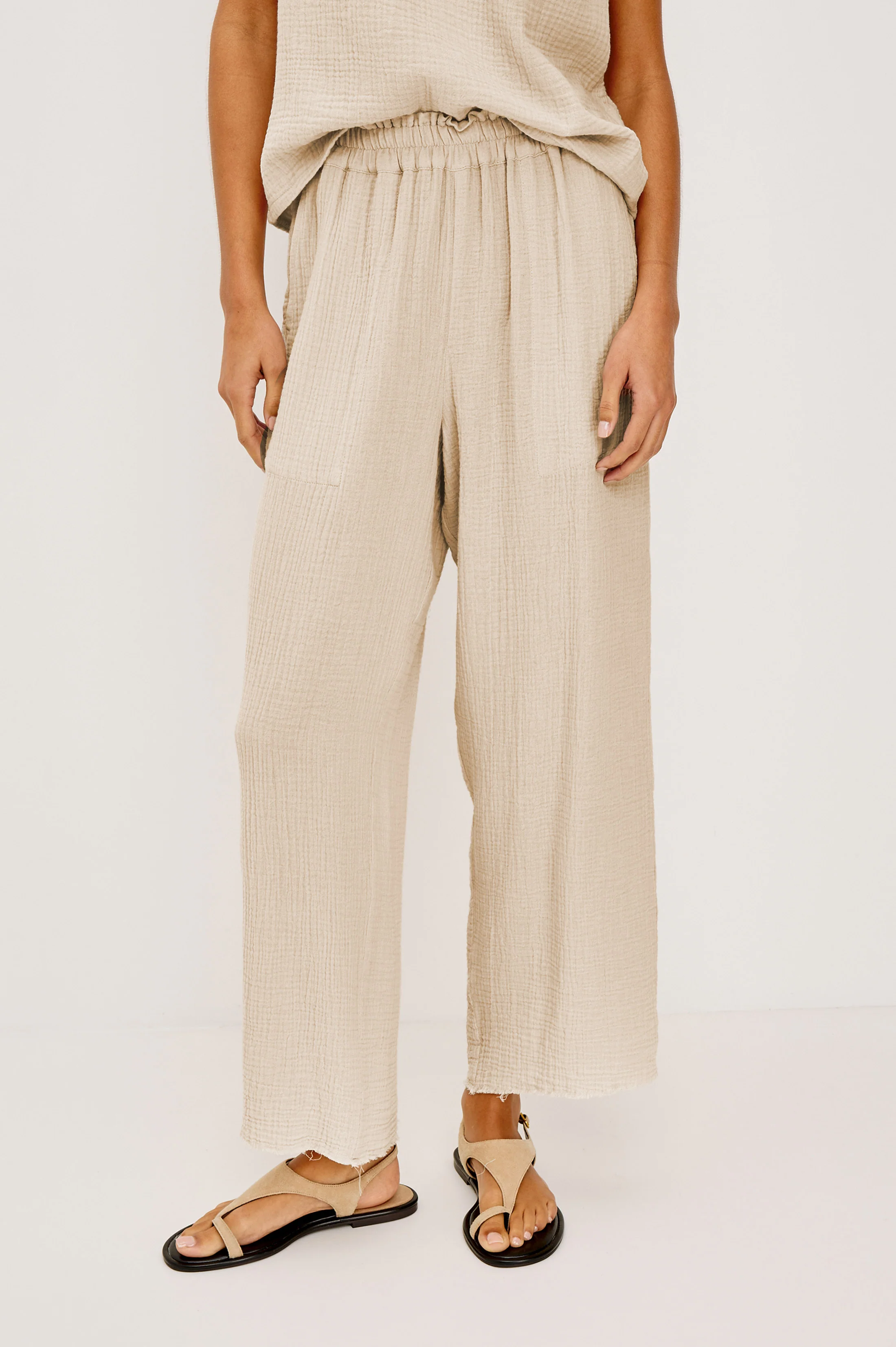LEON CROP PANT - FLAX