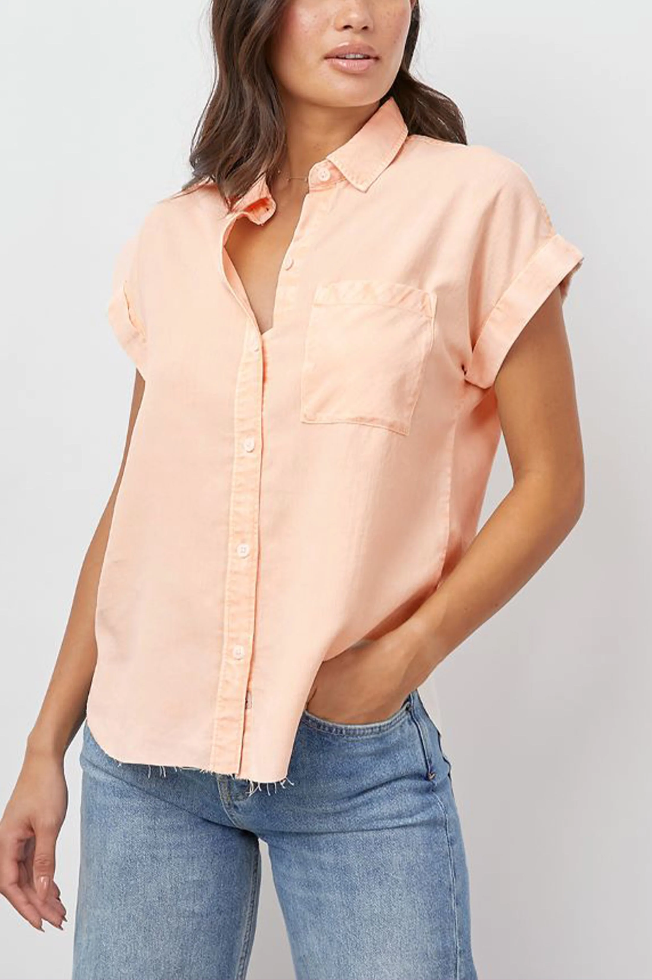 LEX SHIRT - PEACH ACID WASH