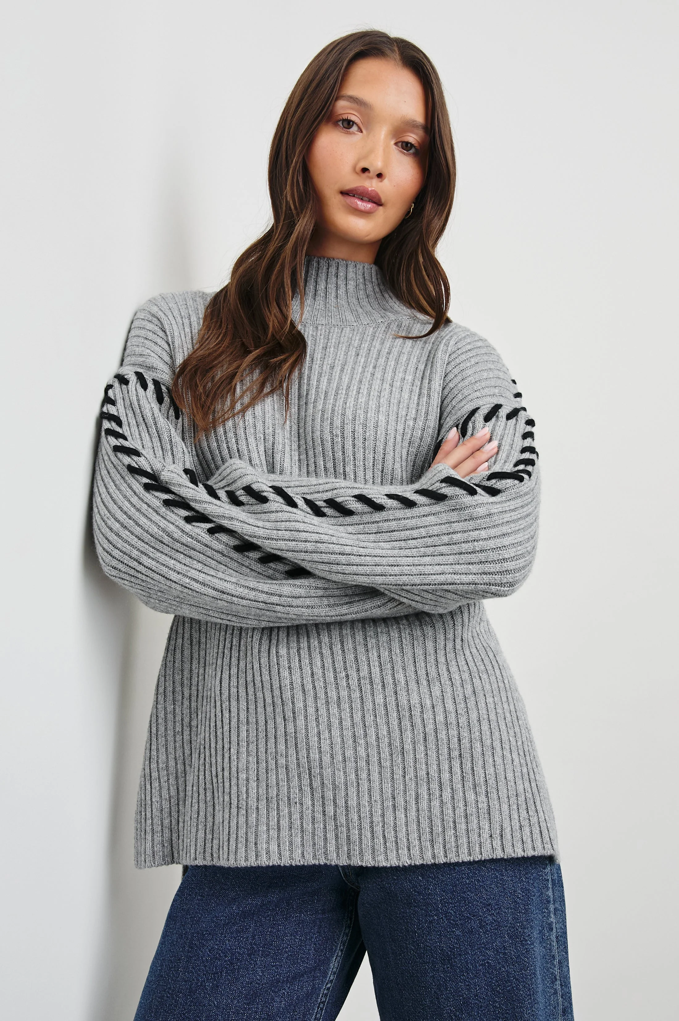 LIAM SWEATER - HEATHER GREY - Image 3
