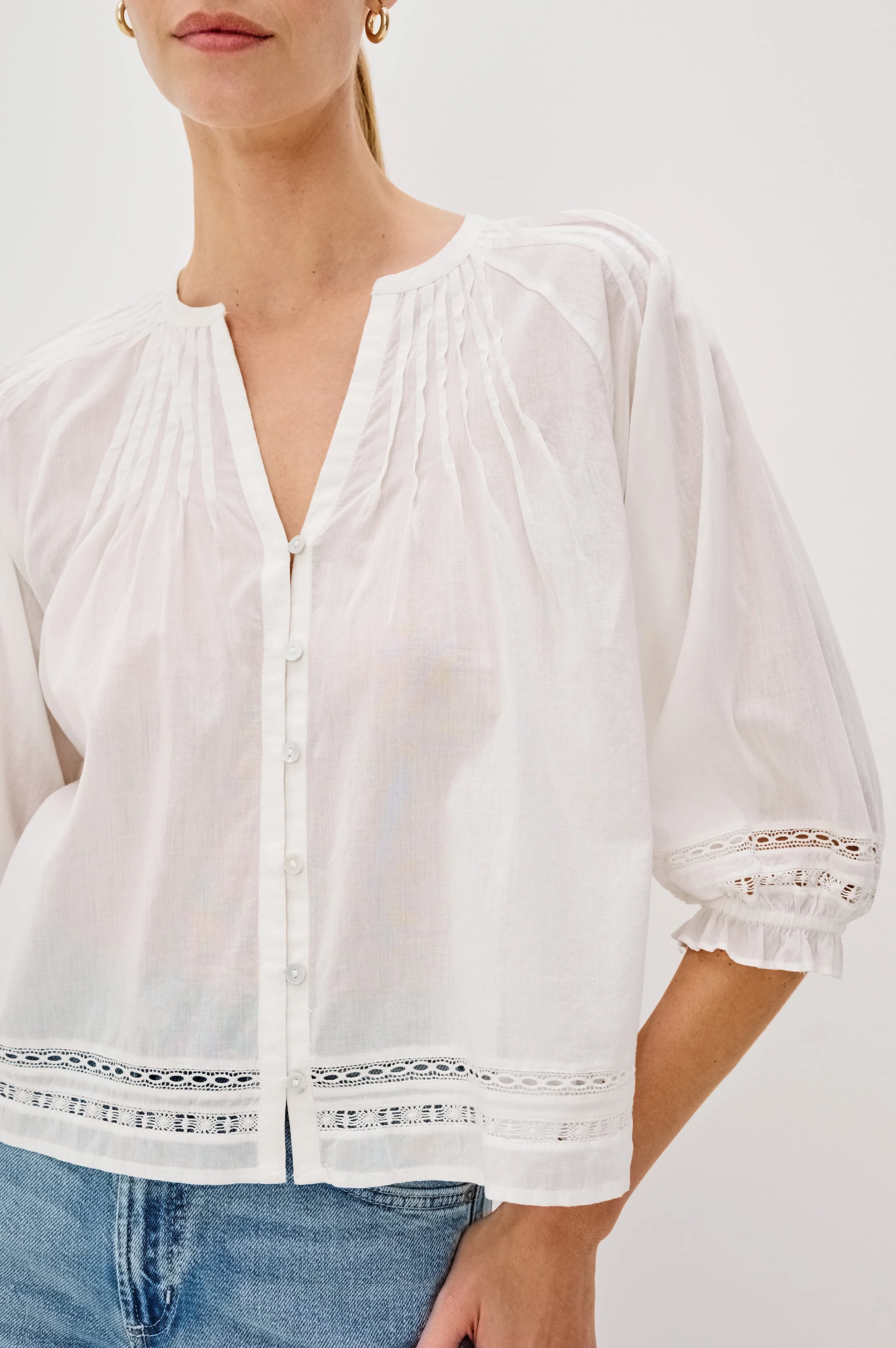 LILAH TOP - WHITE LACE DETAIL - Image 2