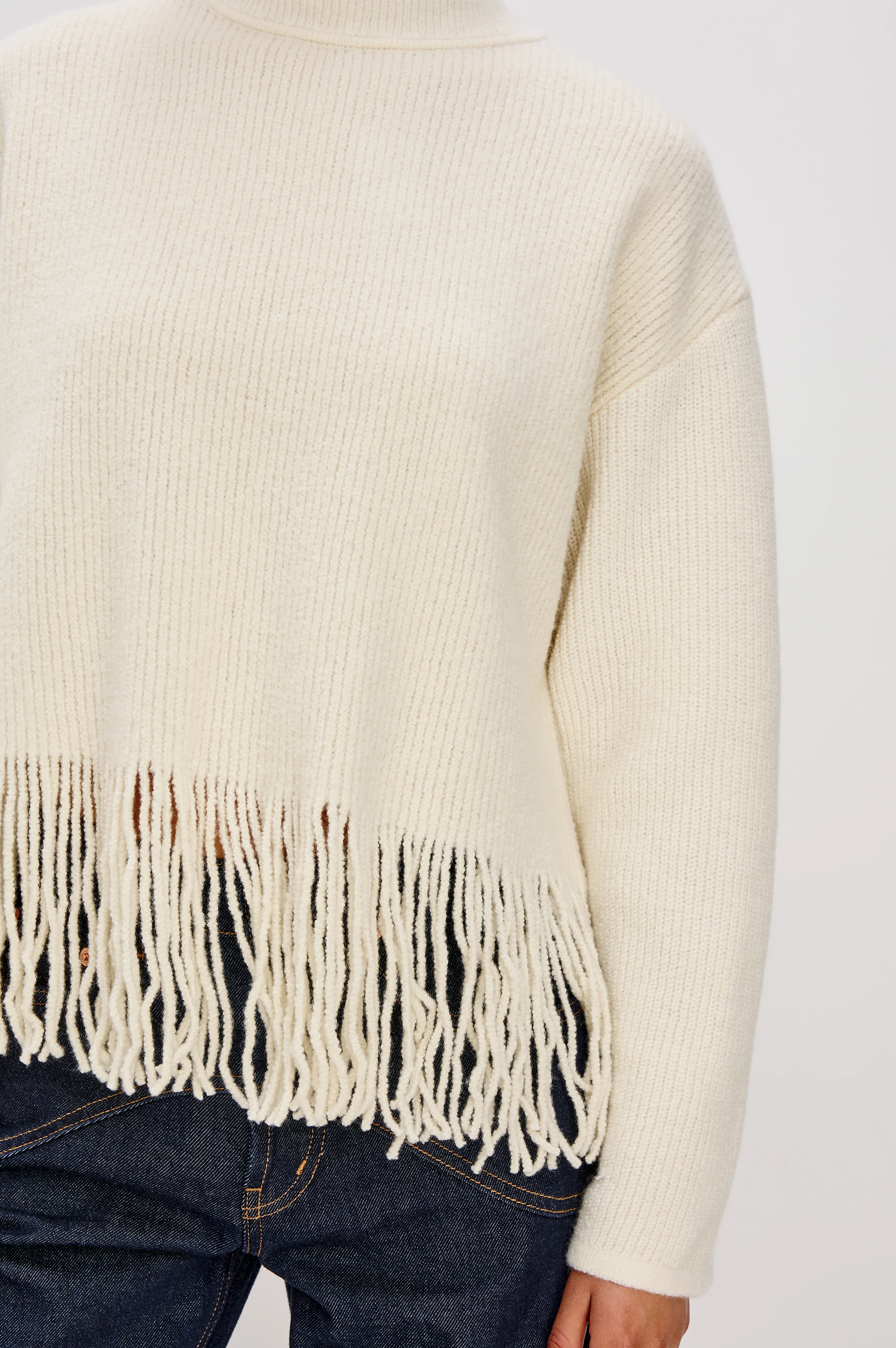 LISE SWEATER - IVORY FRINGE - Image 2