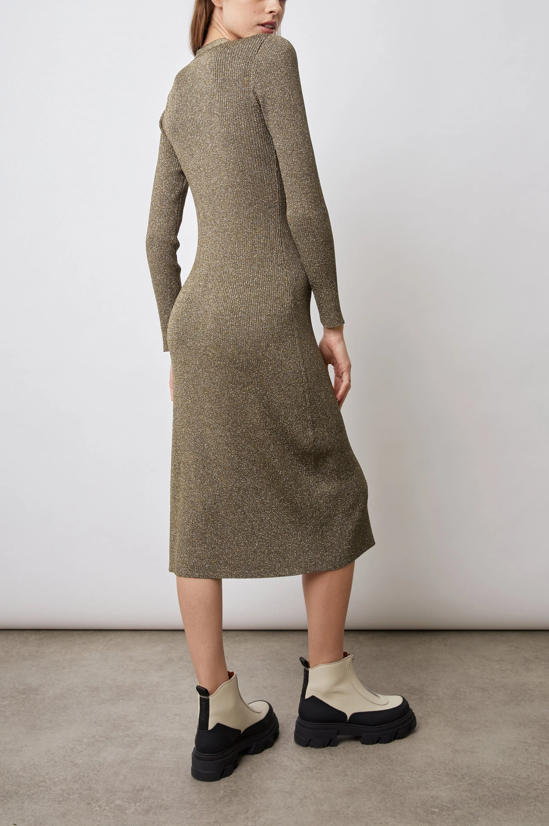 LORRAINE DRESS - GOLD LUREX - Image 3