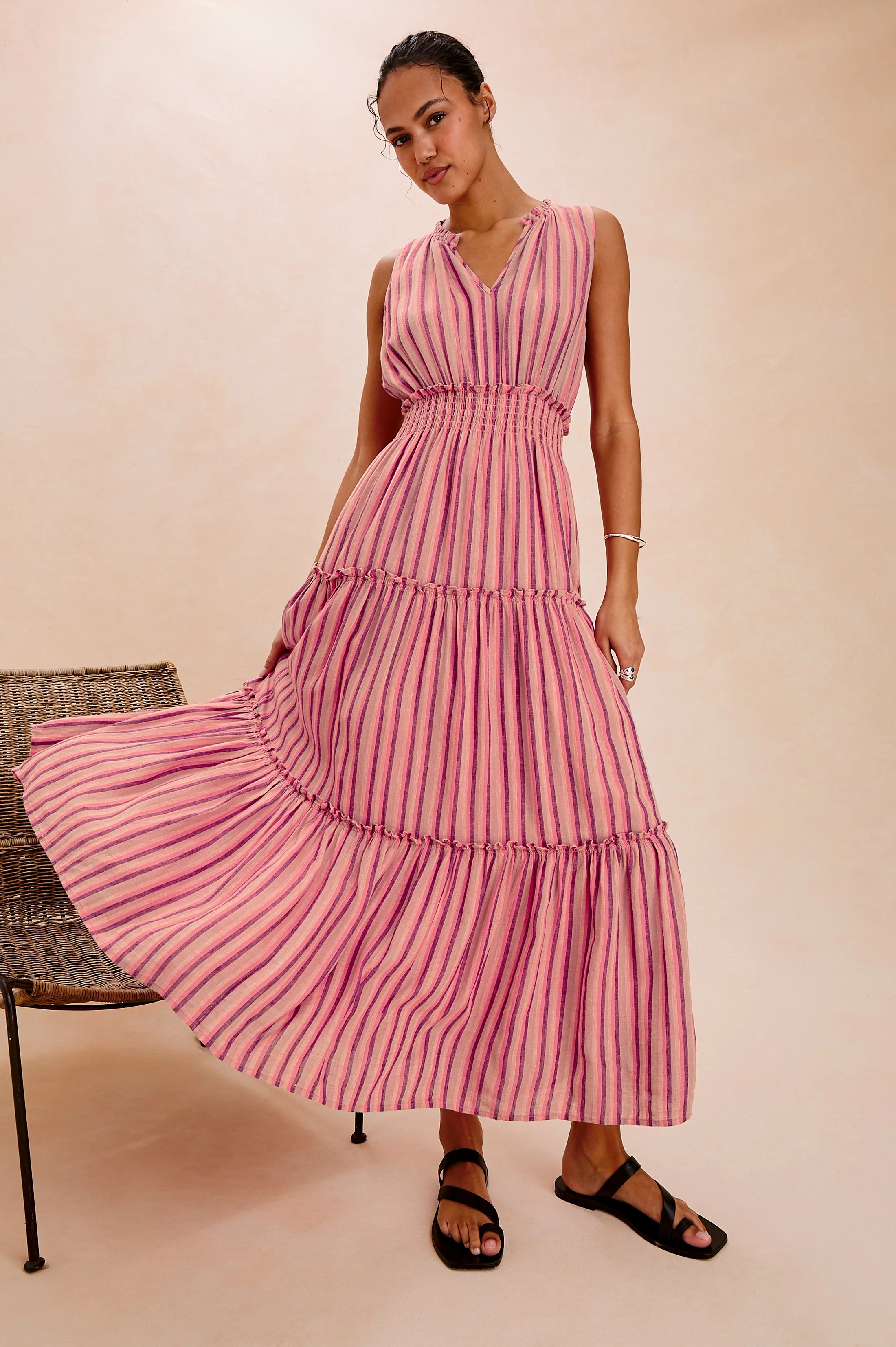 LOULOU DRESS - CABANA STRIPE