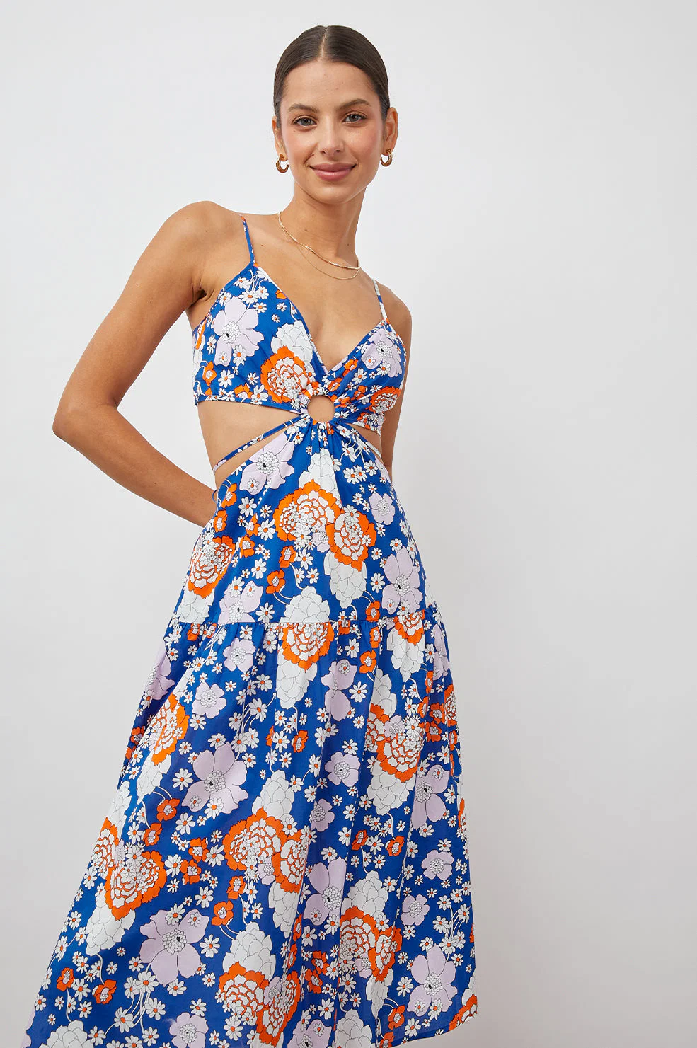 LOURDES DRESS - COBALT FLORAL
