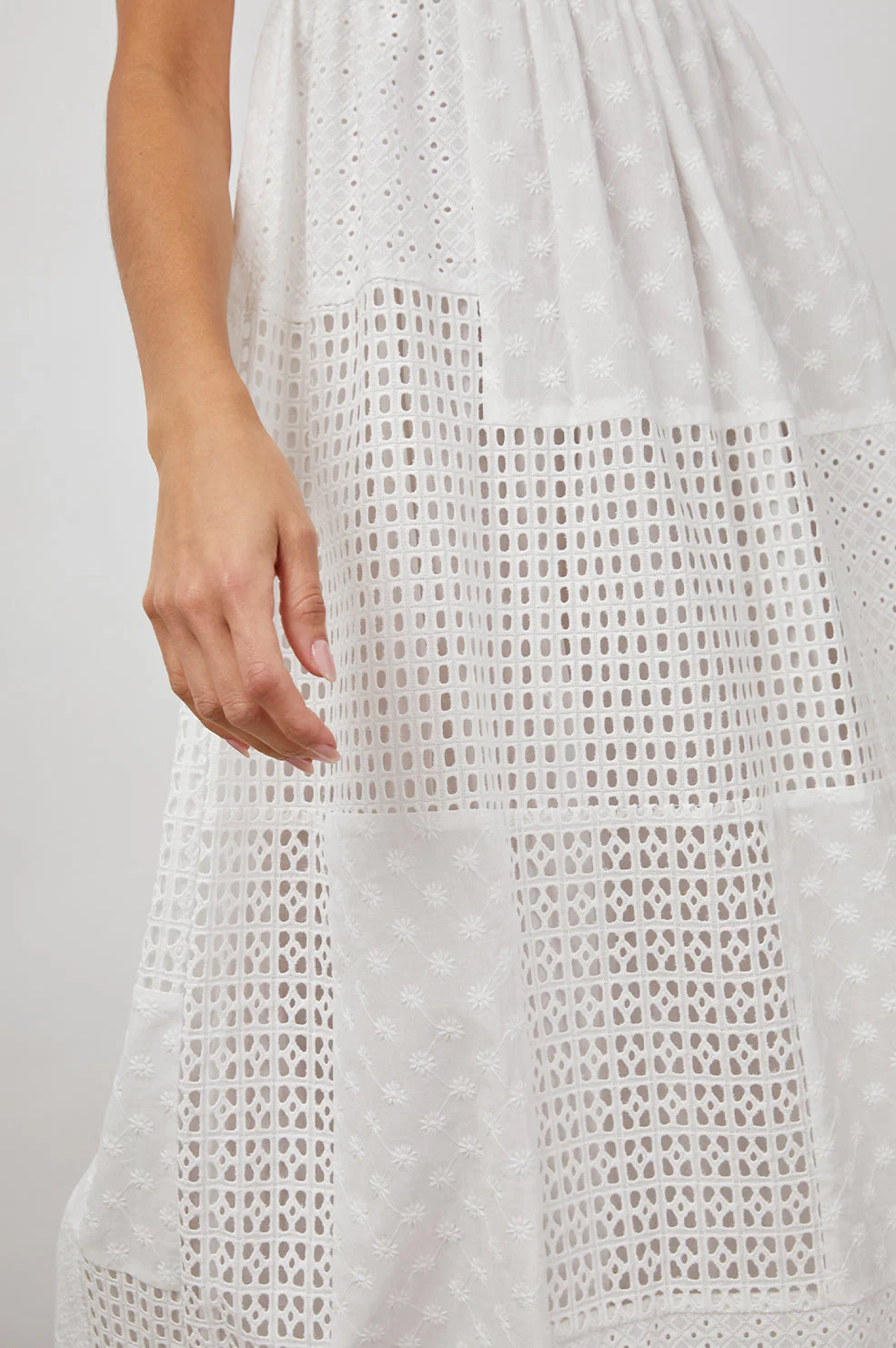 LUCILLE DRESS - WHITE EYELET MIX - Image 3