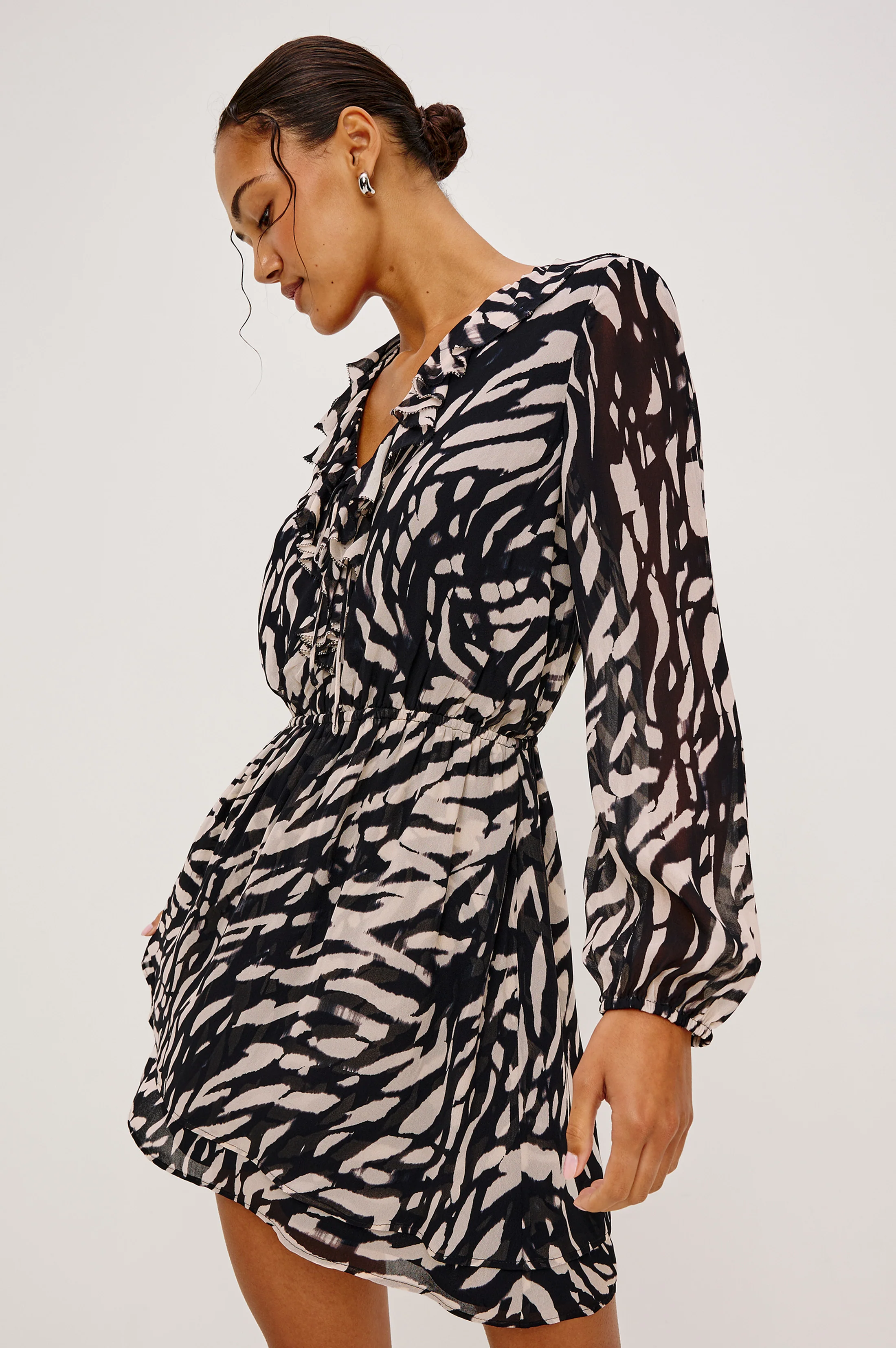 LUCRESIA DRESS - IVORY TIGER STRIPE