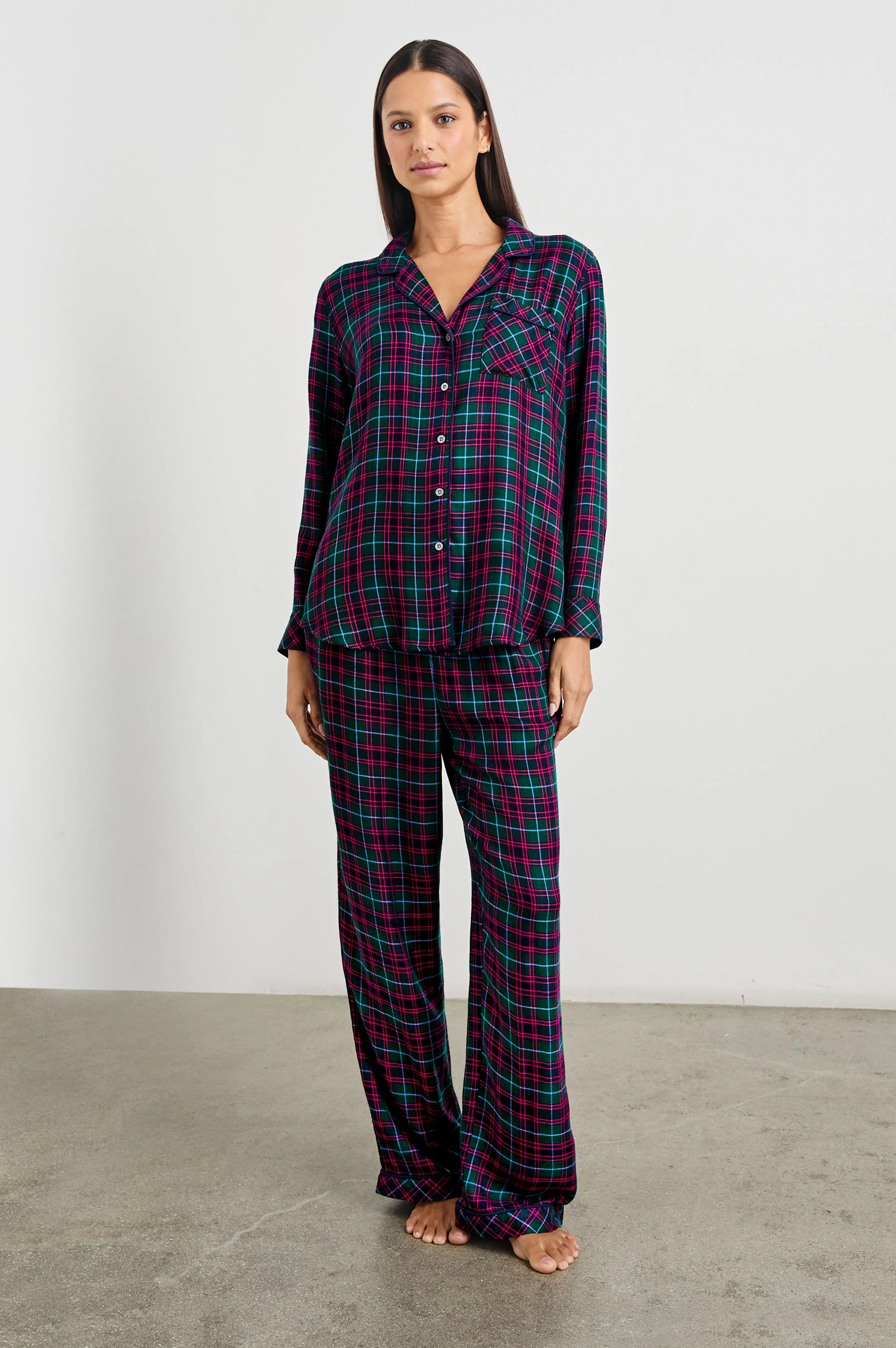 LUNA PAJAMA SET - EVERGREEN FUCHSIA ICE - Image 3