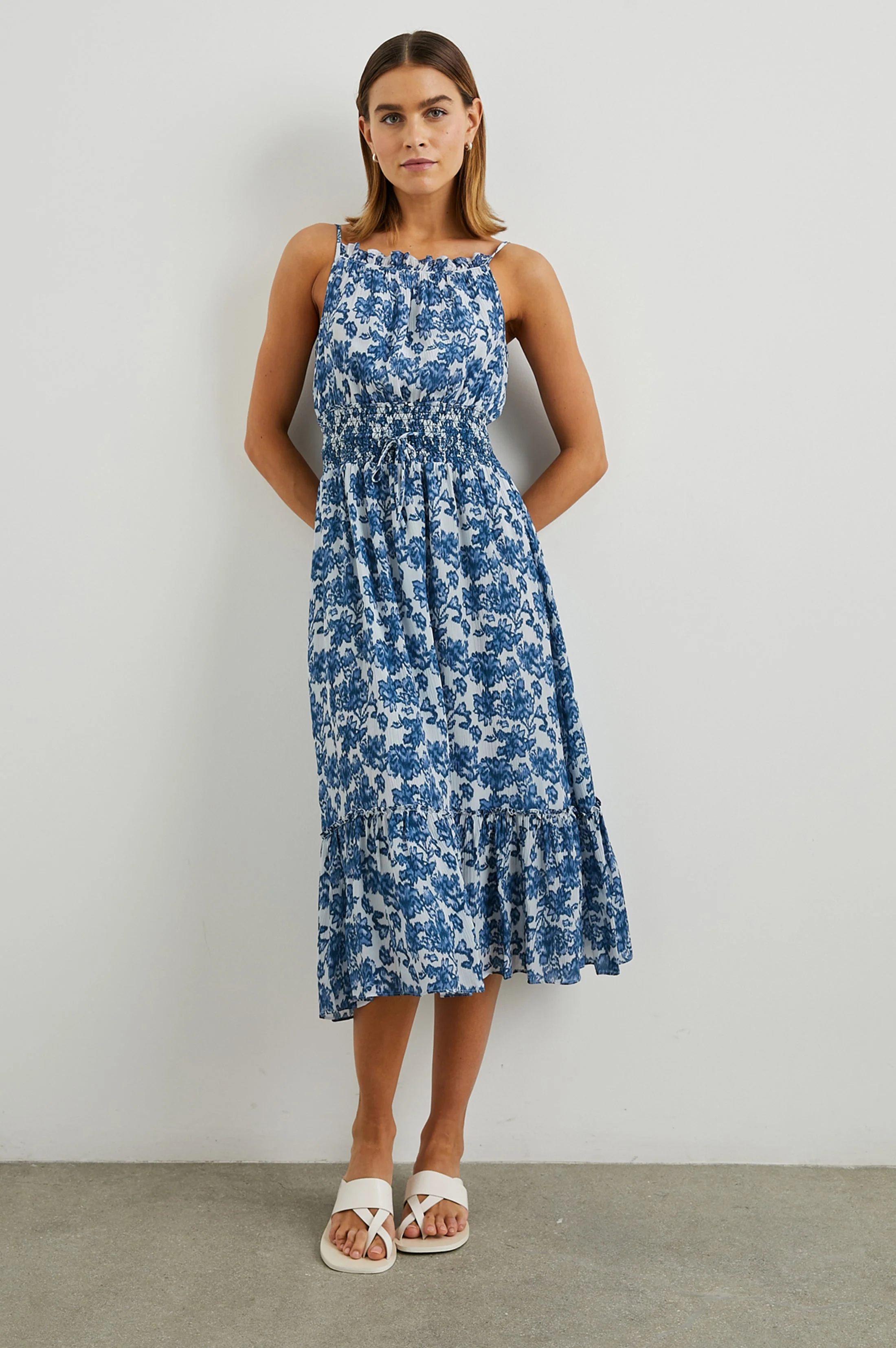 MAGDALENE DRESS - CHAMBRAY FLORAL - Image 3