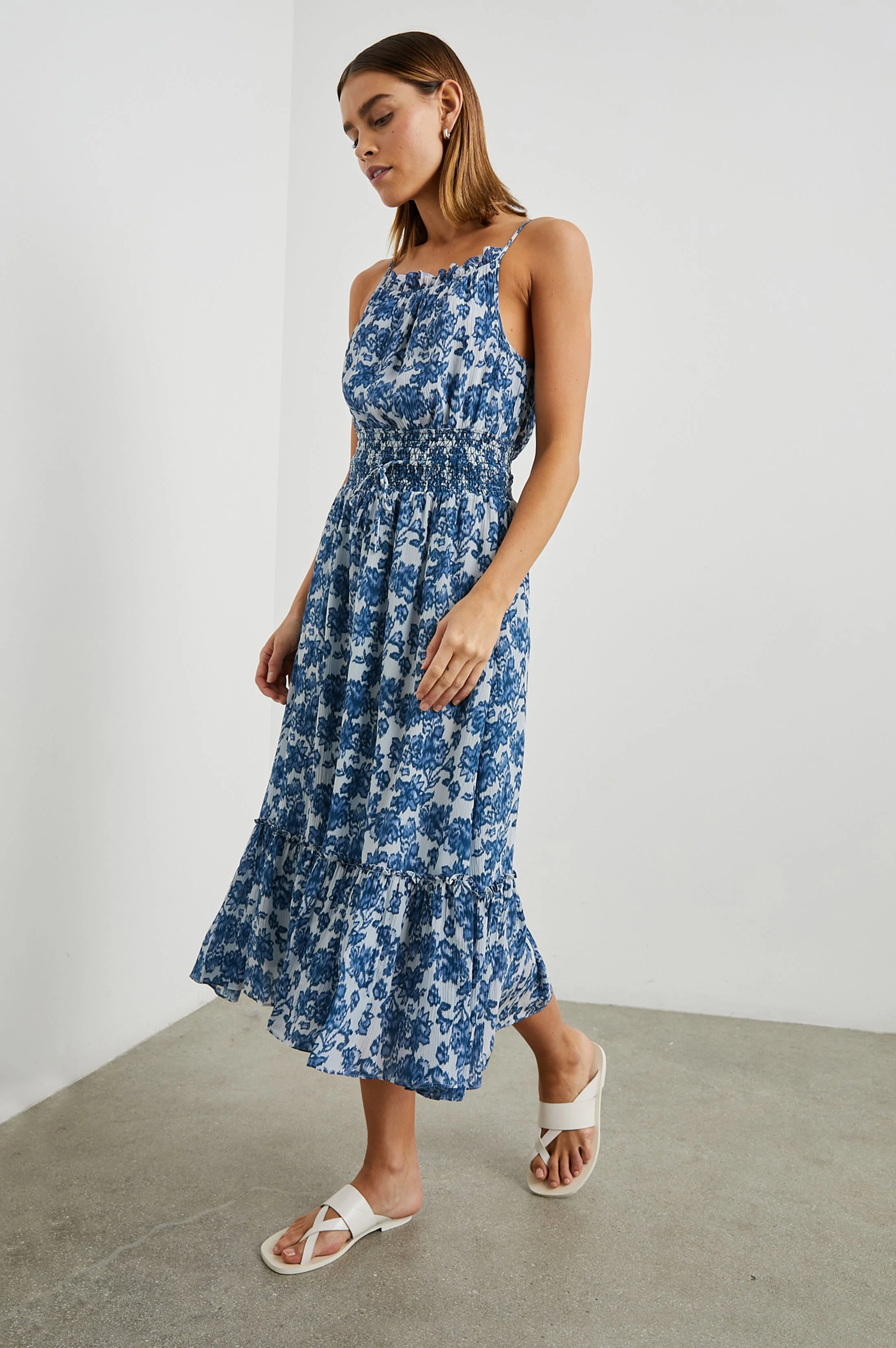 MAGDALENE DRESS - CHAMBRAY FLORAL - Image 4