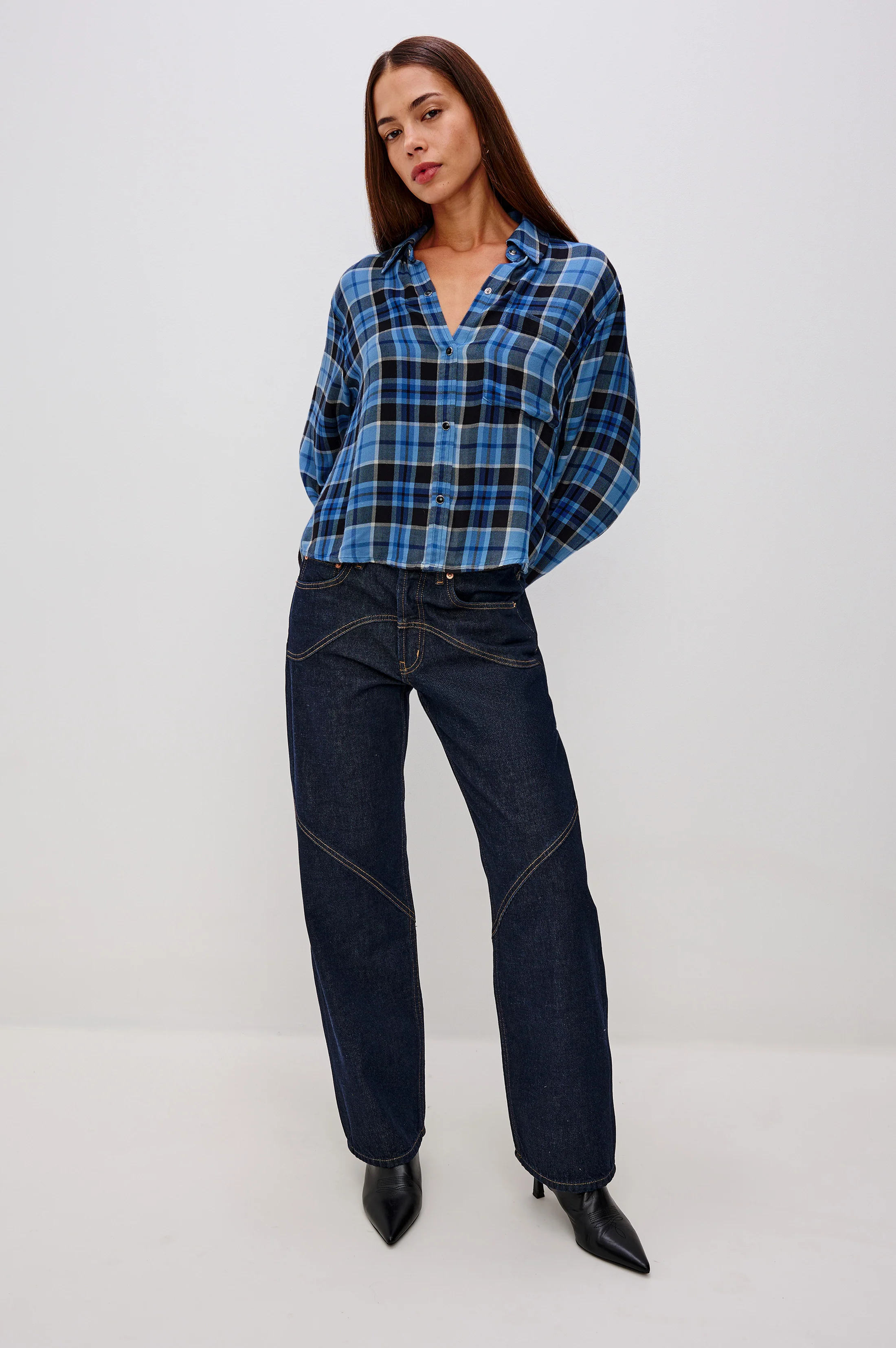 MALIN SHIRT - MIDNIGHT BLUE WHITE - Image 4