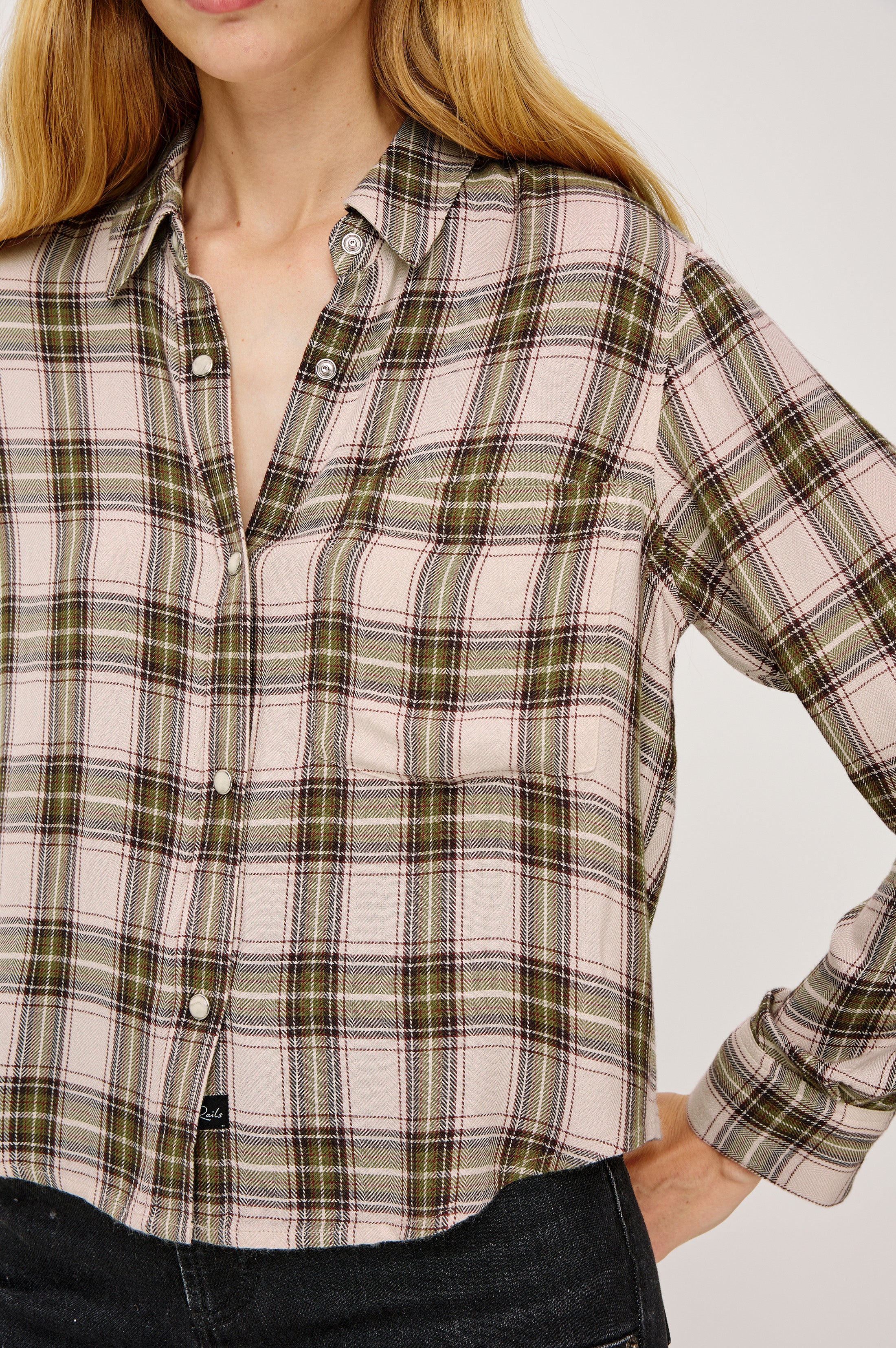 MALIN SHIRT - OLIVE BROWN CREAM - Image 2