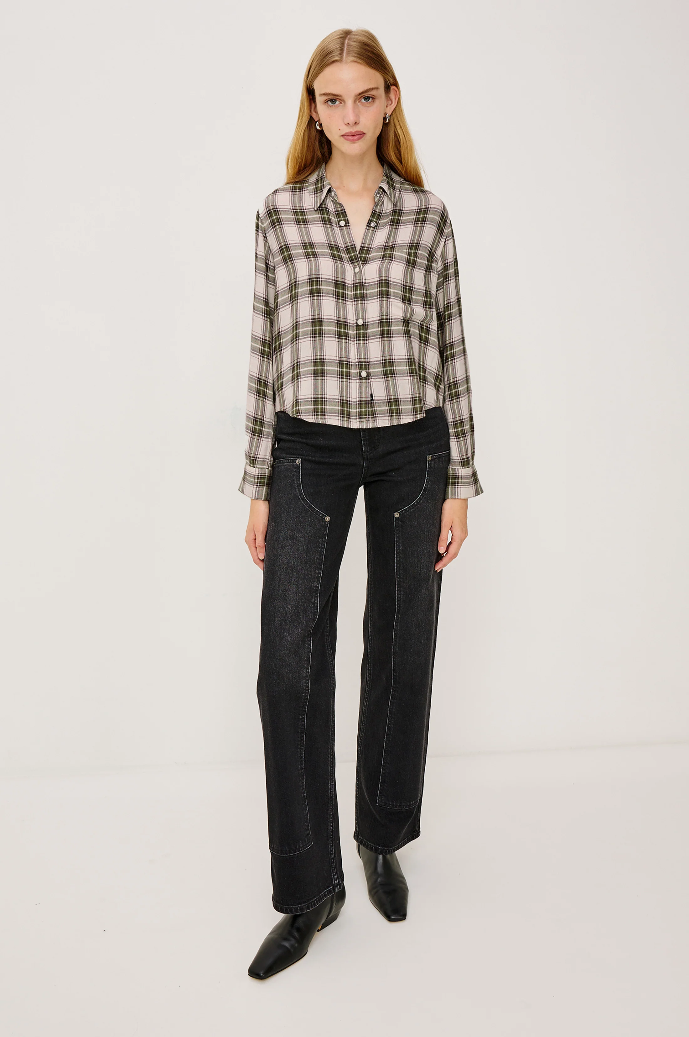 MALIN SHIRT - OLIVE BROWN CREAM - Image 3