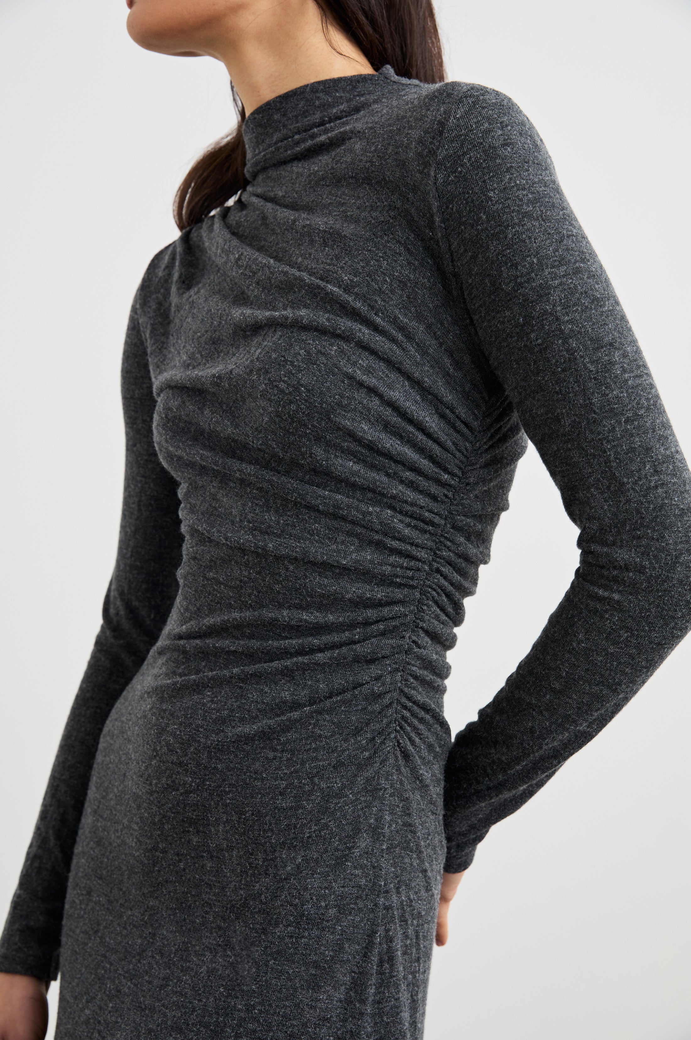 MARGARET DRESS - CHARCOAL - Image 2
