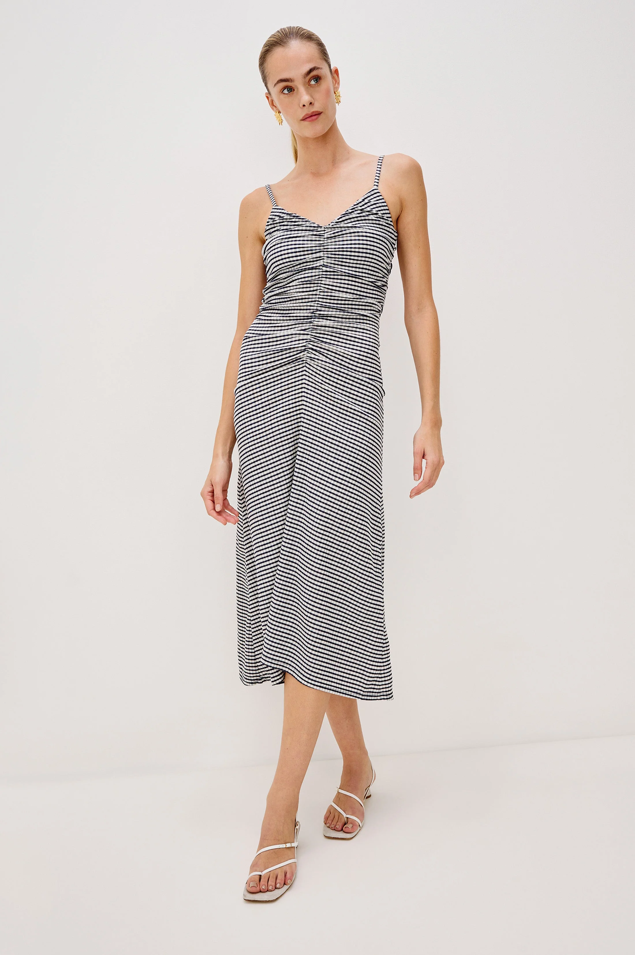 MARI DRESS - NAVY GINGHAM