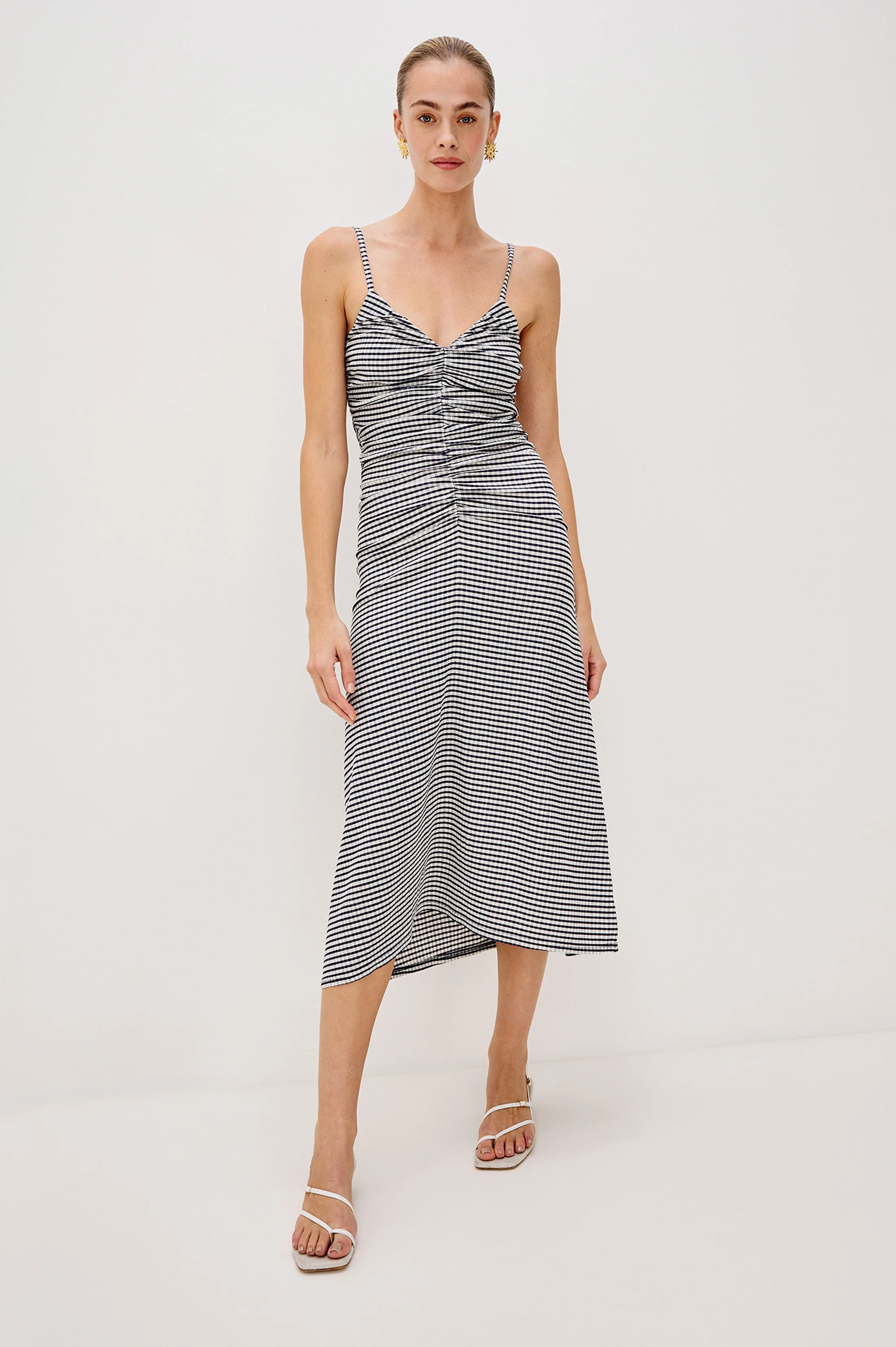 MARI DRESS - NAVY GINGHAM - Image 4
