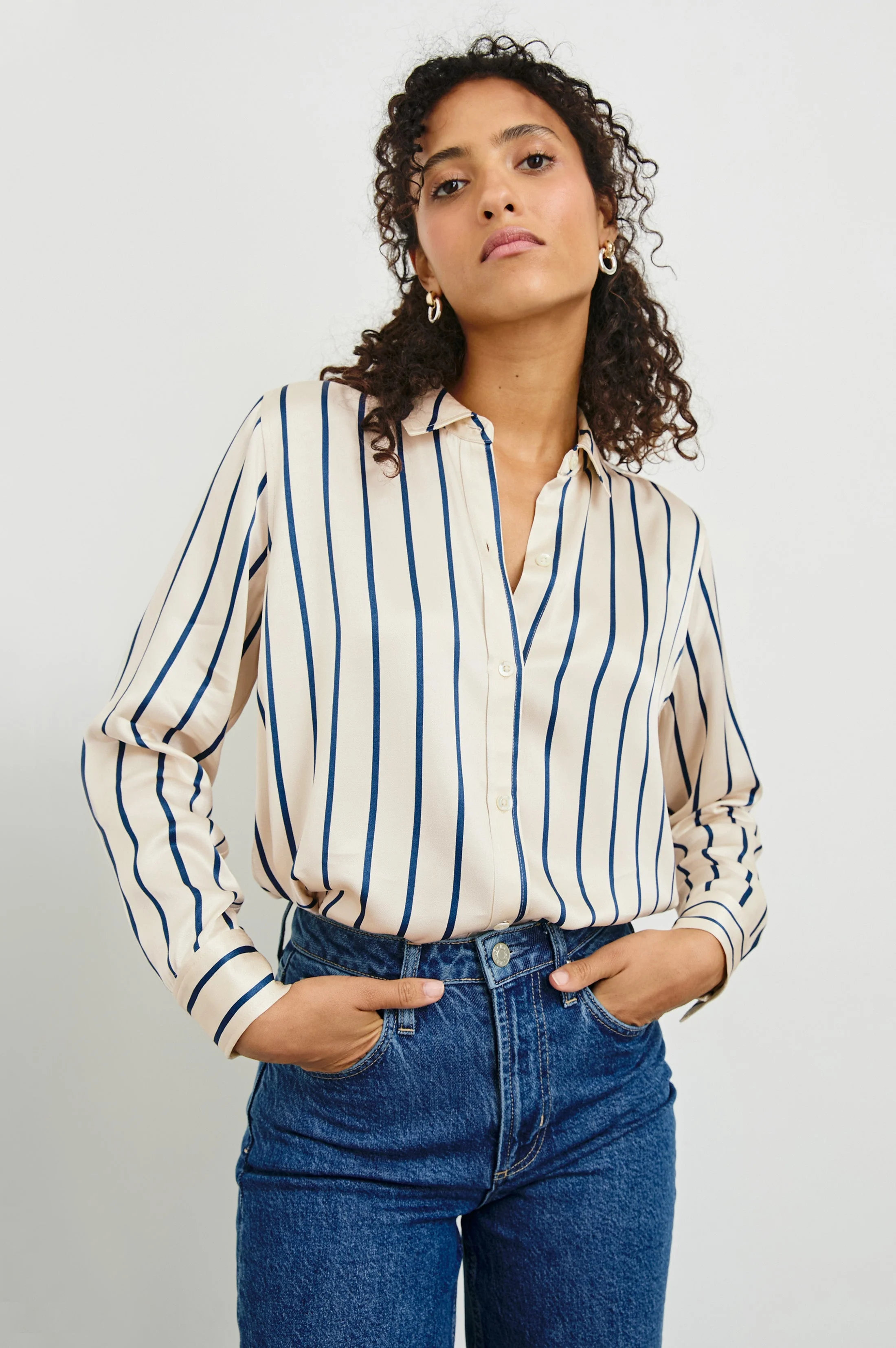 MARIA SHIRT - CERAMIC NAVY STRIPE